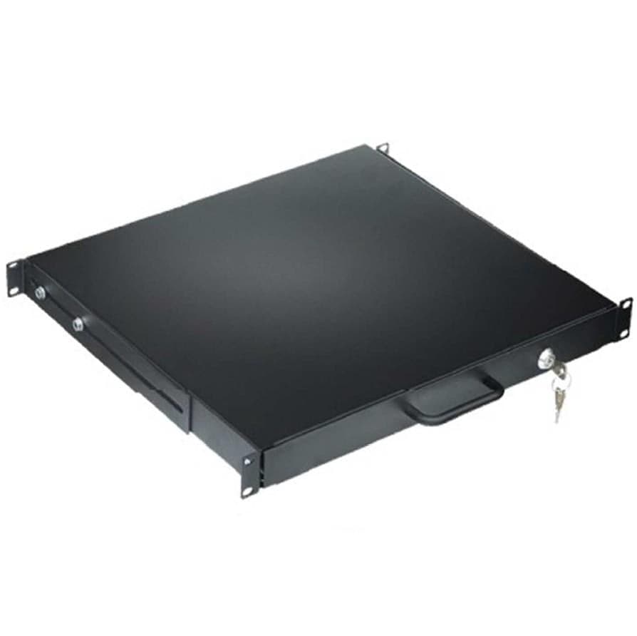 Cassetto Porta Tastiera 1U per Armadi Rack 19'' con Serratura Nero - 3