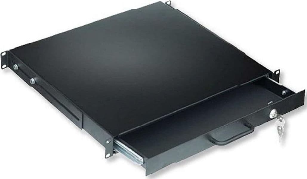 Cassetto Porta Tastiera 1U per Armadi Rack 19'' con Serratura Nero - 4