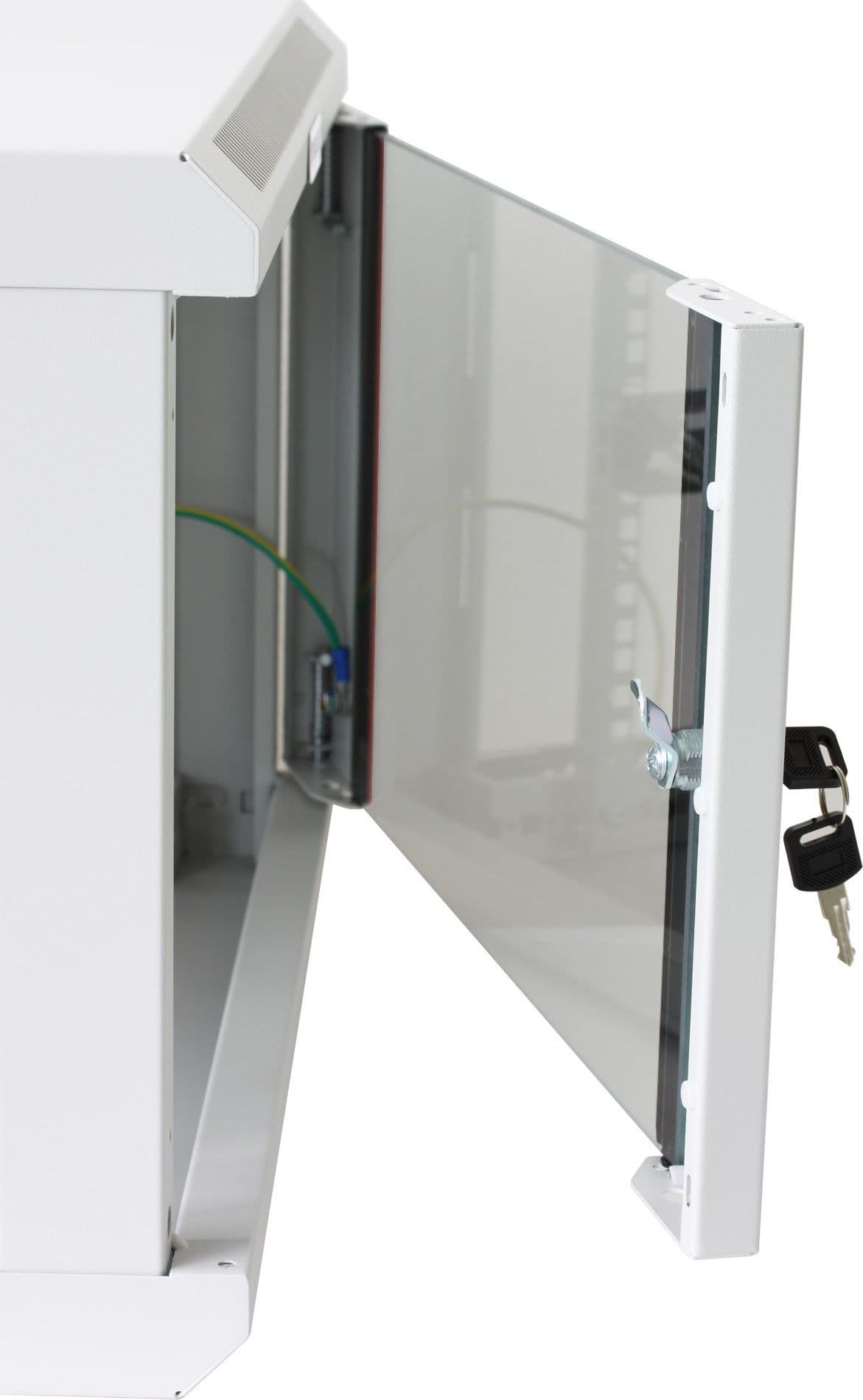 Armadio Rack 19'' a muro 6 unit&agrave sezione unica prof. 450mm Grigio - 4