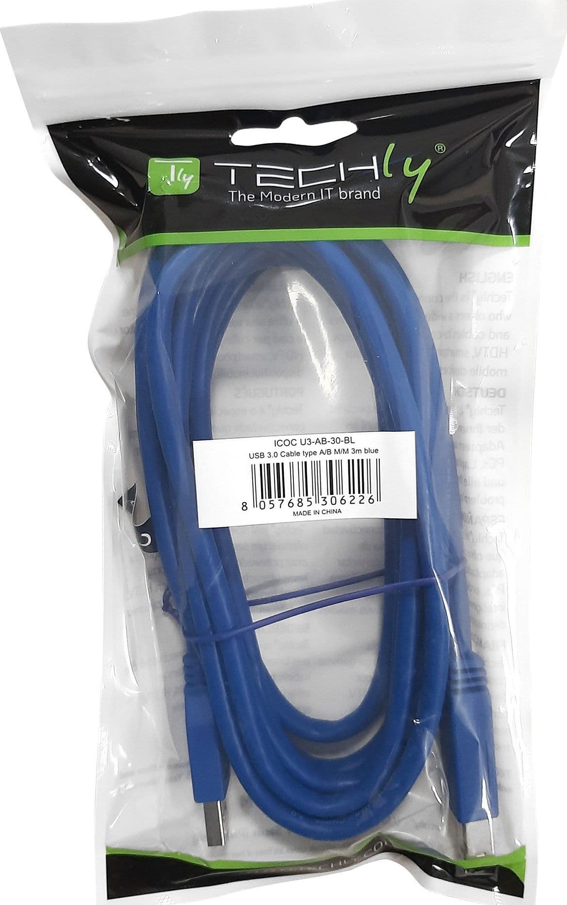 Cavo USB 3.2 Superspeed A maschio/B maschio 3 m blu - 5