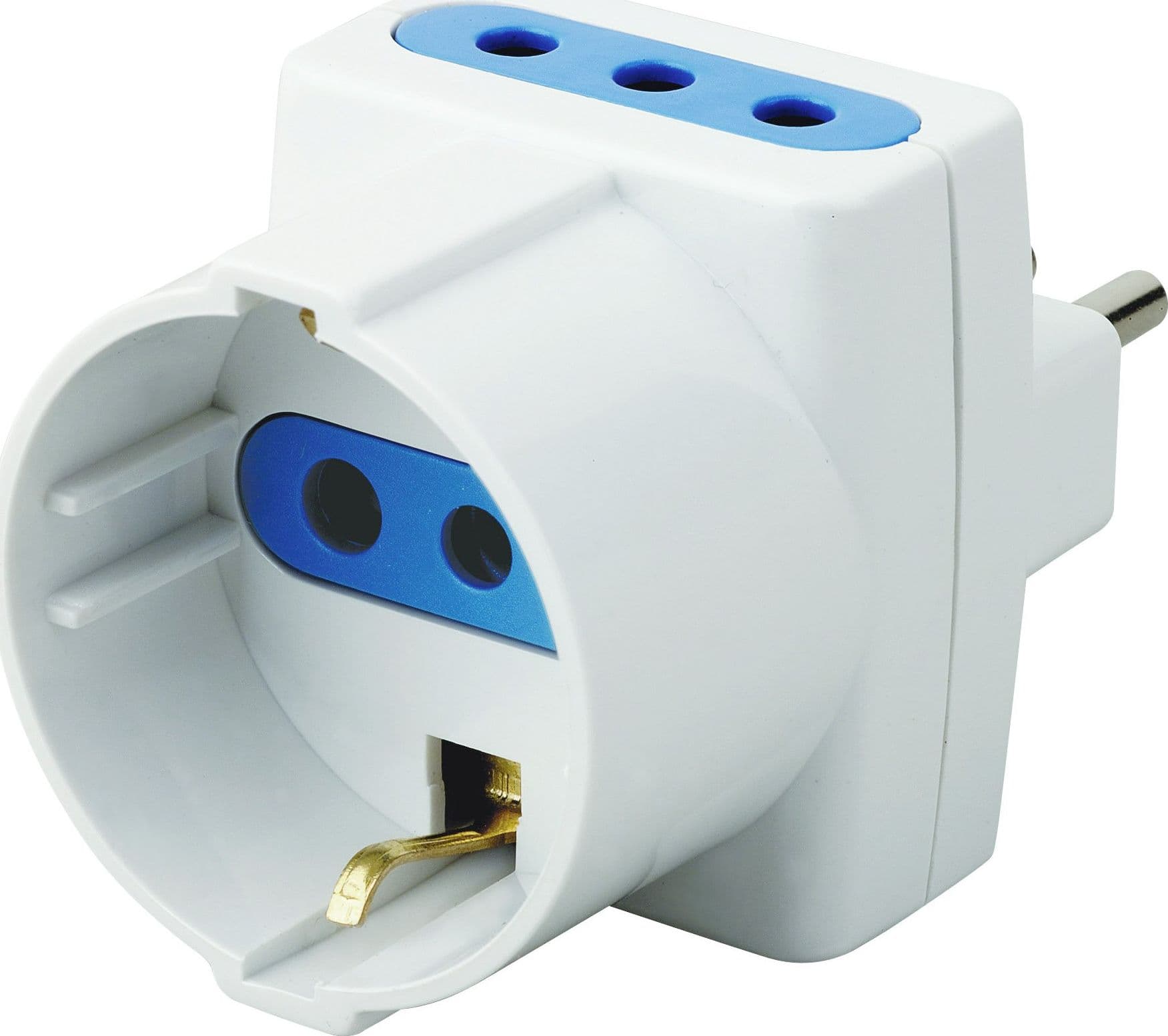 Adattatore Triplo Schuko Spina 2P+T Prese 2P+T 10A - 2