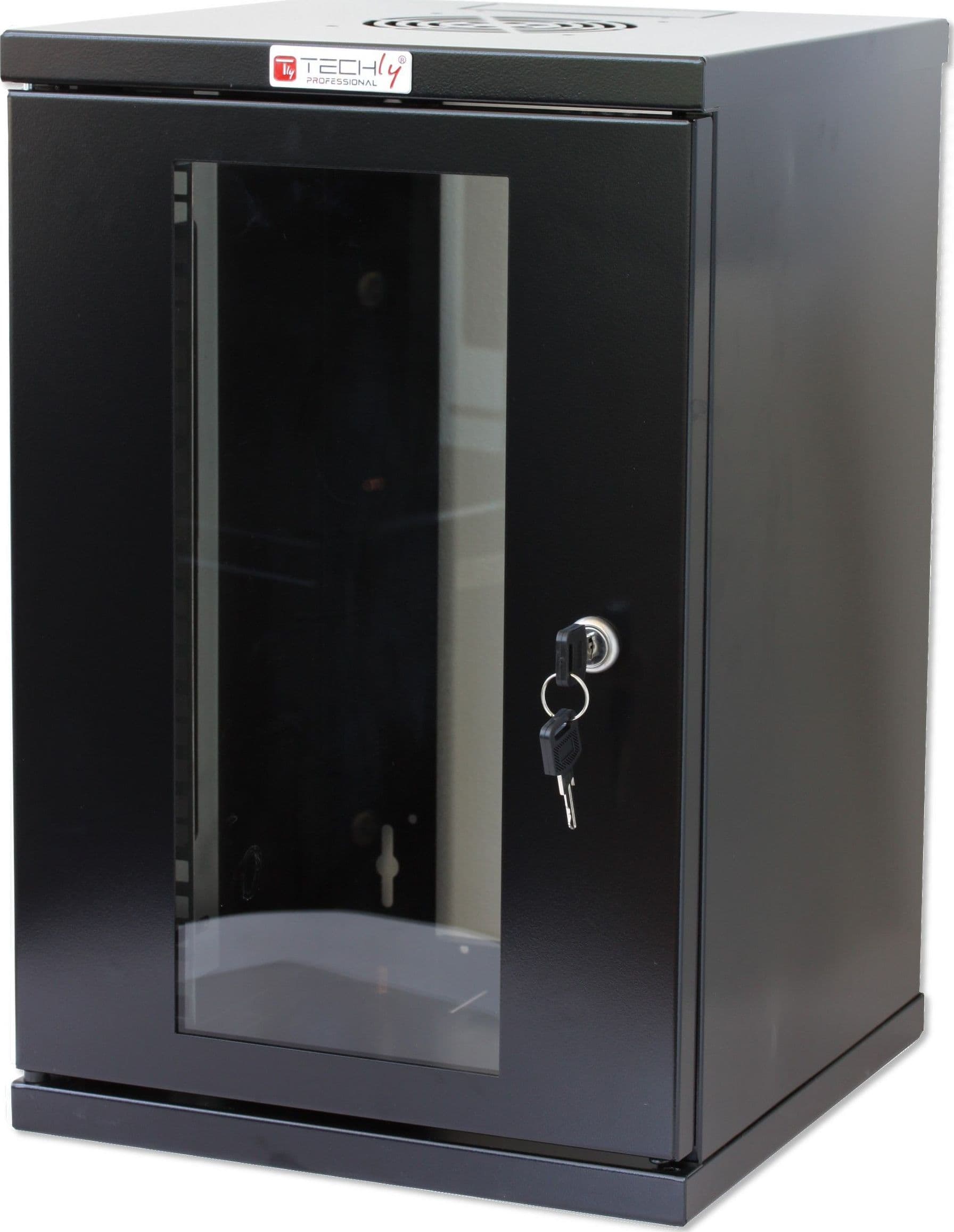 Armadio Rack 10'' a muro 9 unit&agrave Nero - 2