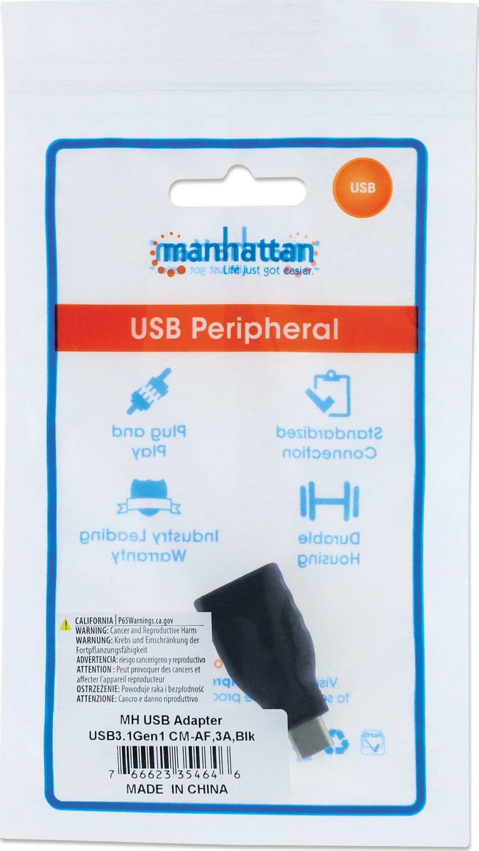 Adattatore Convertitore USB-C&trade Maschio a USB-A Femmina - 6