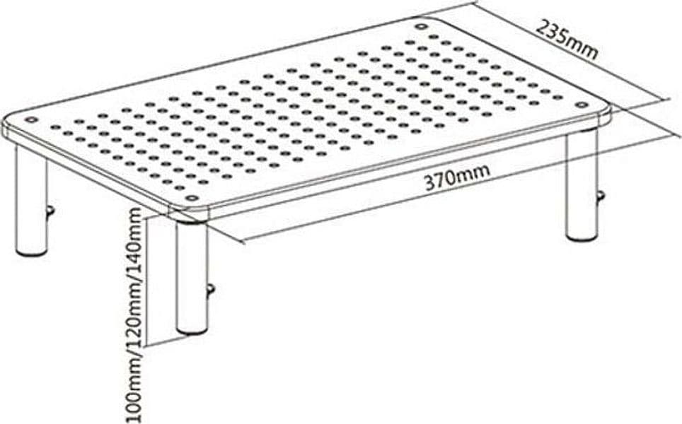 Supporto per Monitor Ergonomico Regolabile con 3 Altezze in Metallo Nero - 3