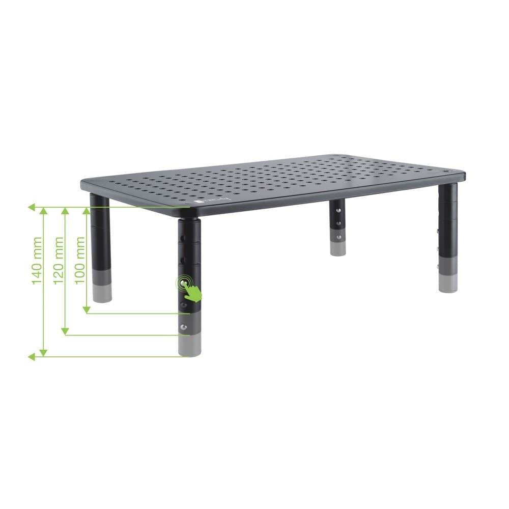 Supporto per Monitor Ergonomico Regolabile con 3 Altezze in Metallo Nero - 6