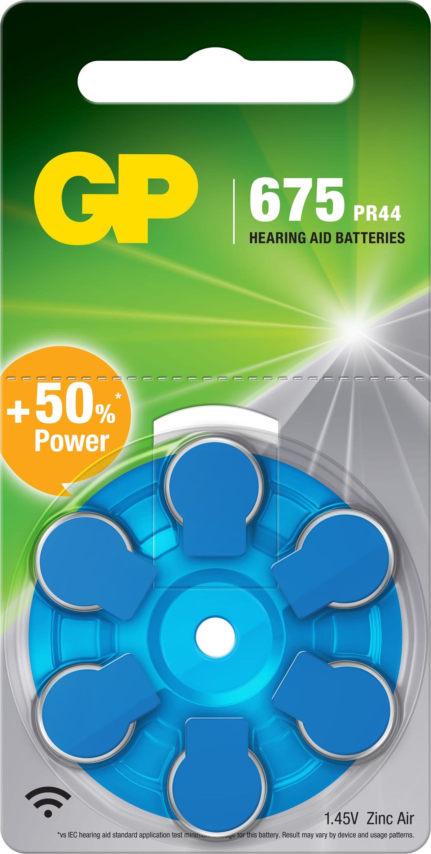 Blister 6 Batterie a Bottone PR44 ZA675 AC675 DA675 per Protesi Acustiche - 8