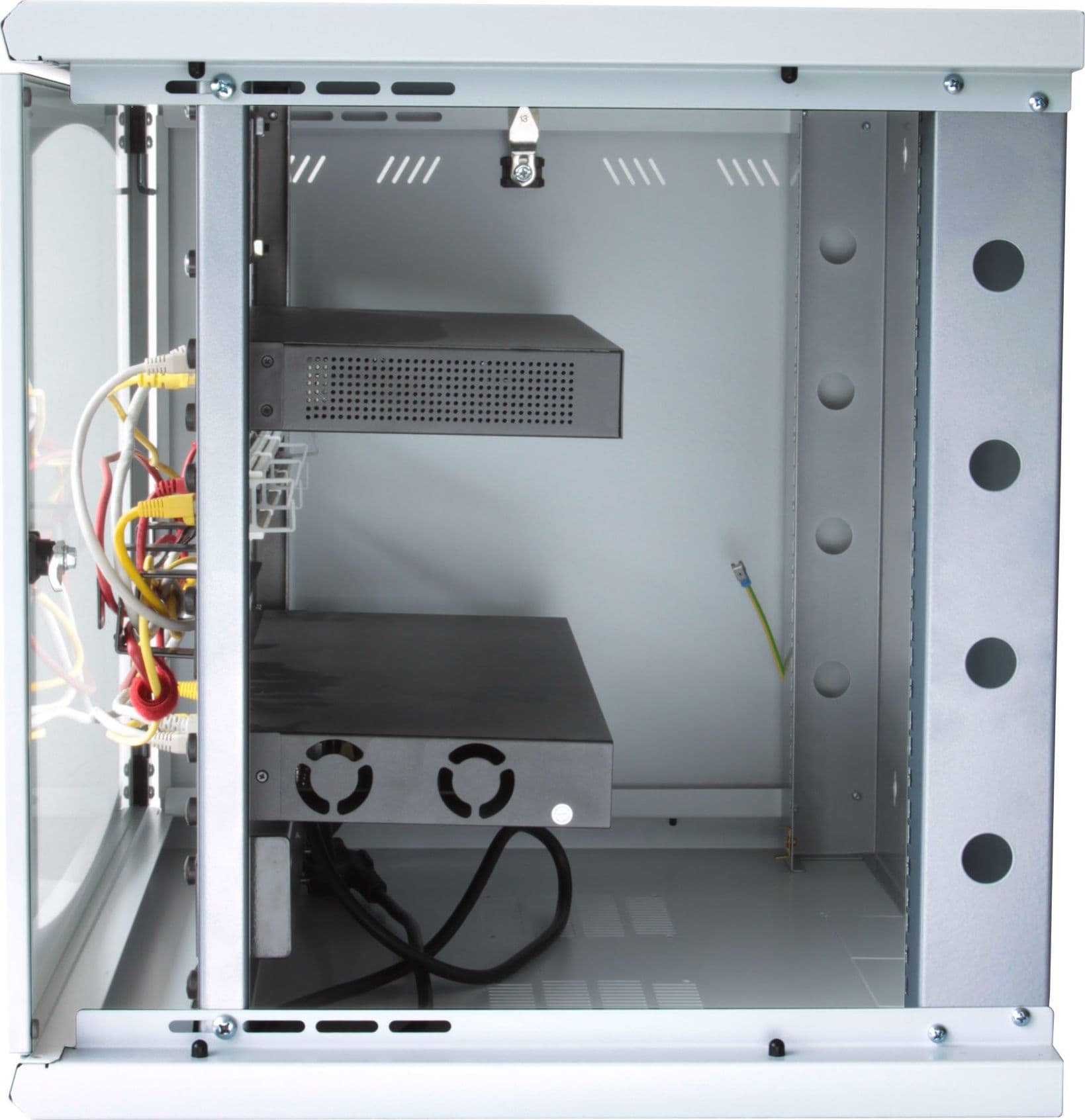 Armadio Rack 19'' a muro 13 unit&agrave sezione unica prof. 500mm Grigio - 3