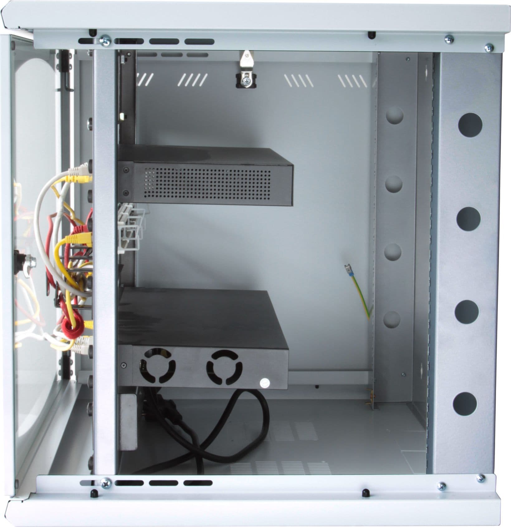 Armadio Rack 19'' a muro 13 unit&agrave sezione unica prof. 500mm Grigio - 5