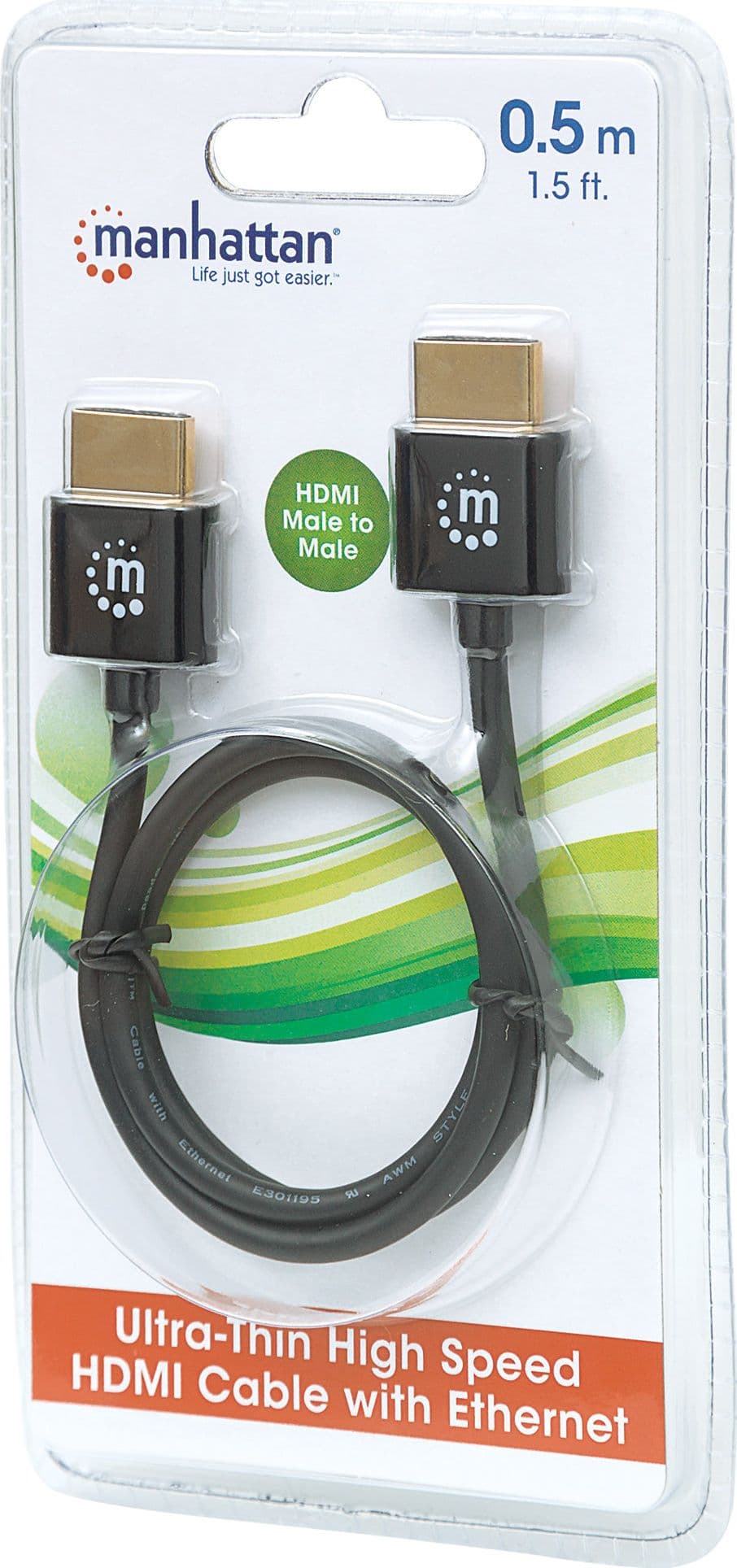 Cavo HDMI&trade High Speed con Ethernet Ultra Sottile 0,5m - 14