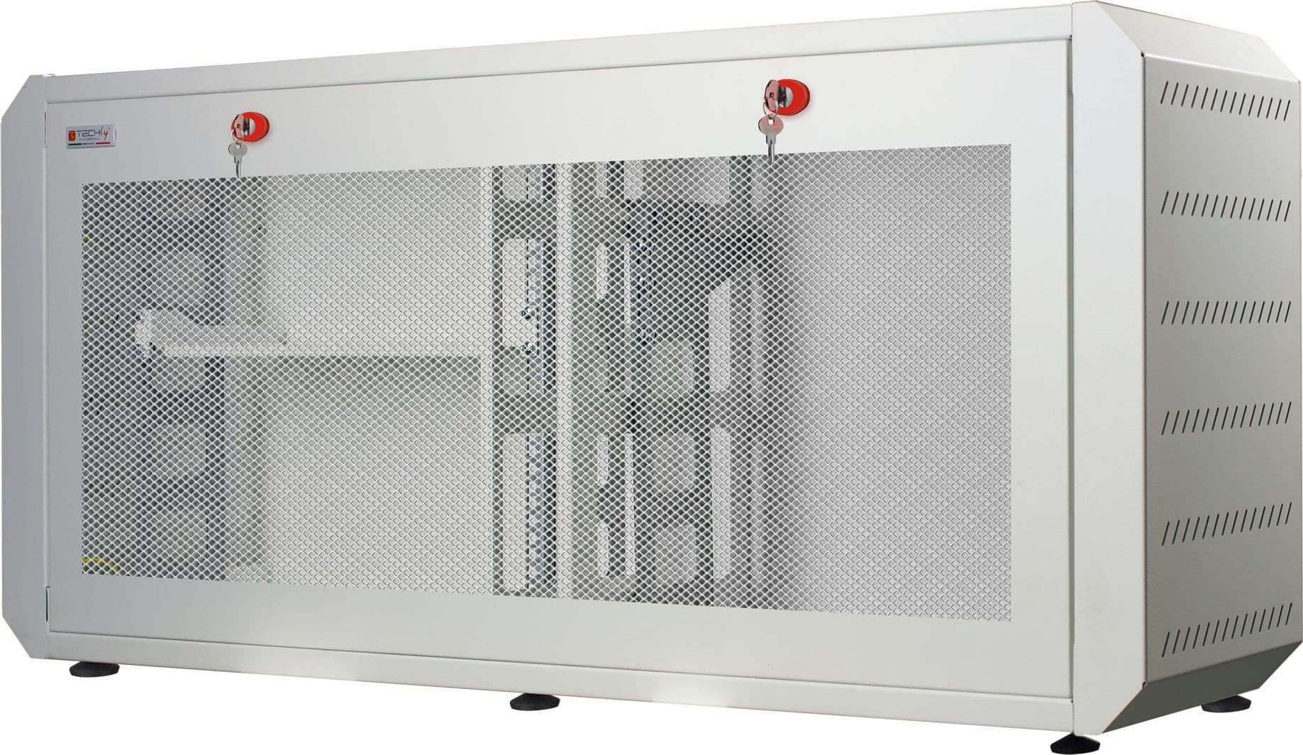 Armadio rack 19'' Ghost con porta grigliata Bianco - 15