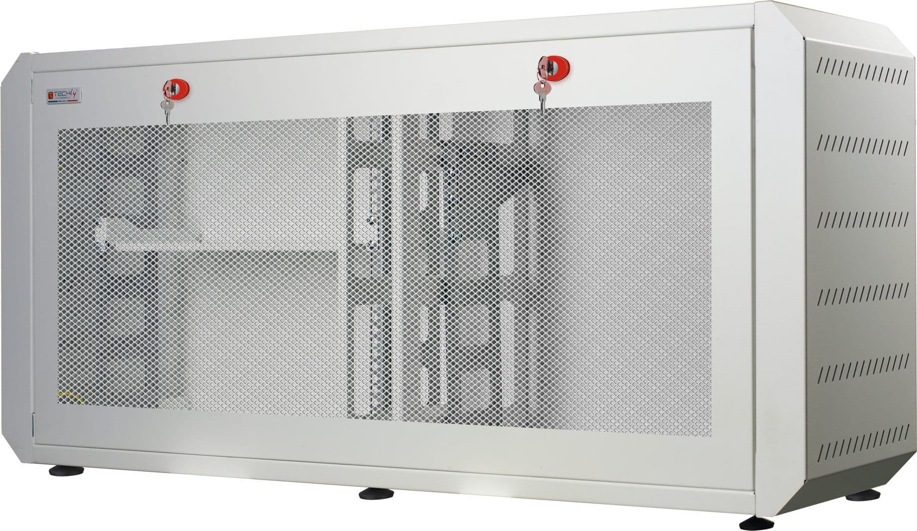 Armadio rack 19'' Ghost con porta grigliata Bianco - 6