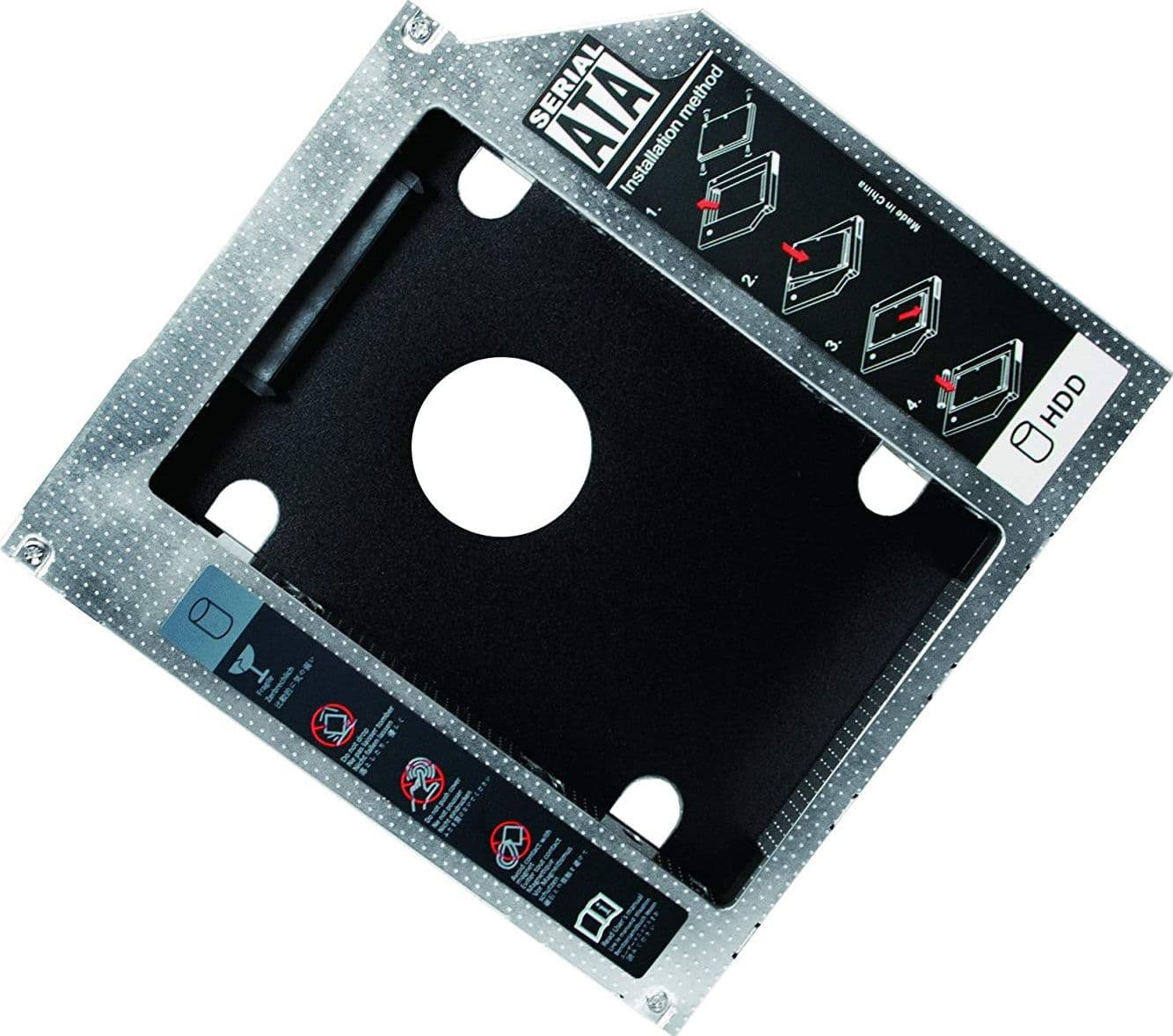 Adattatore SATA HDD Caddy per HDD/SSD da 9,5mm Nero - 2