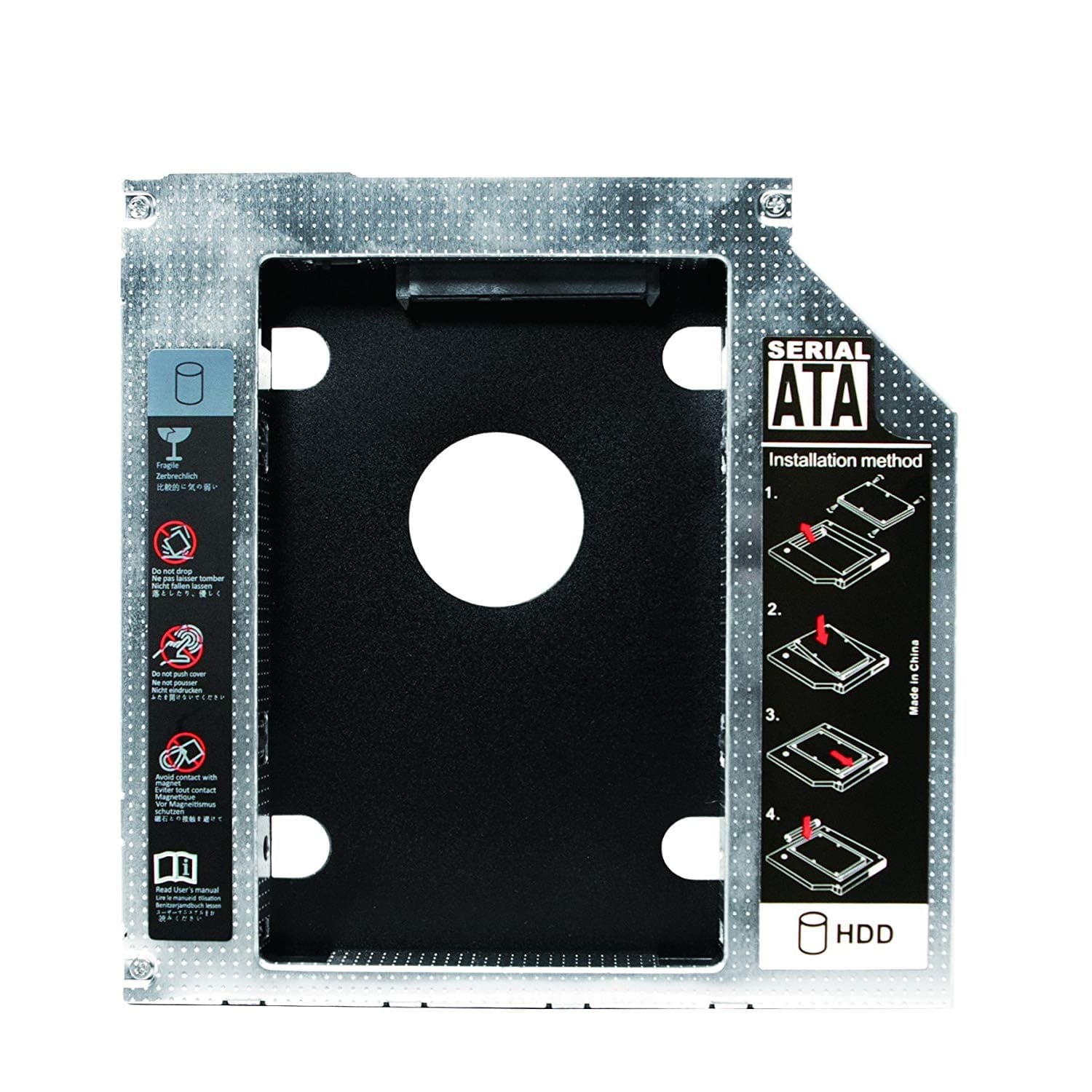 Adattatore SATA HDD Caddy per HDD/SSD da 9,5mm Nero - 3