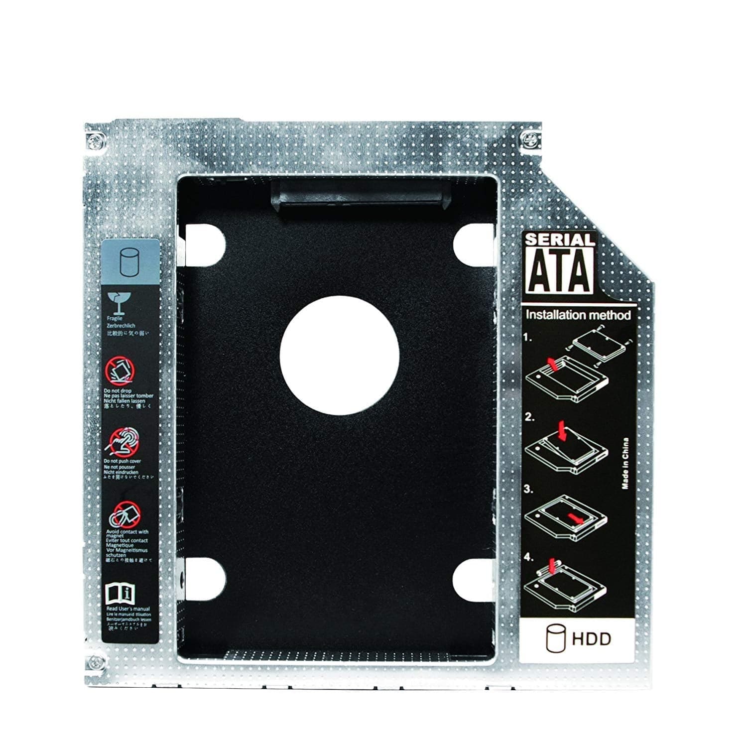 Adattatore SATA HDD Caddy per HDD/SSD da 9,5mm Nero - 8