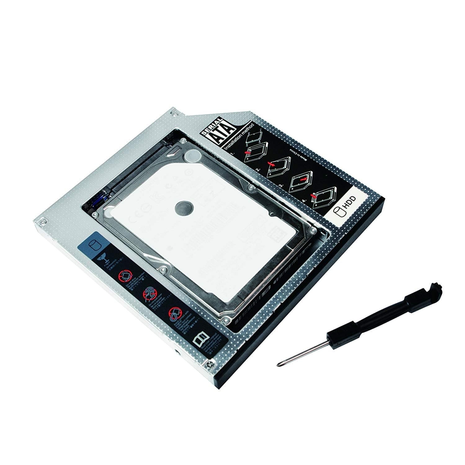 Adattatore SATA HDD Caddy per HDD/SSD da 9,5mm Nero - 9