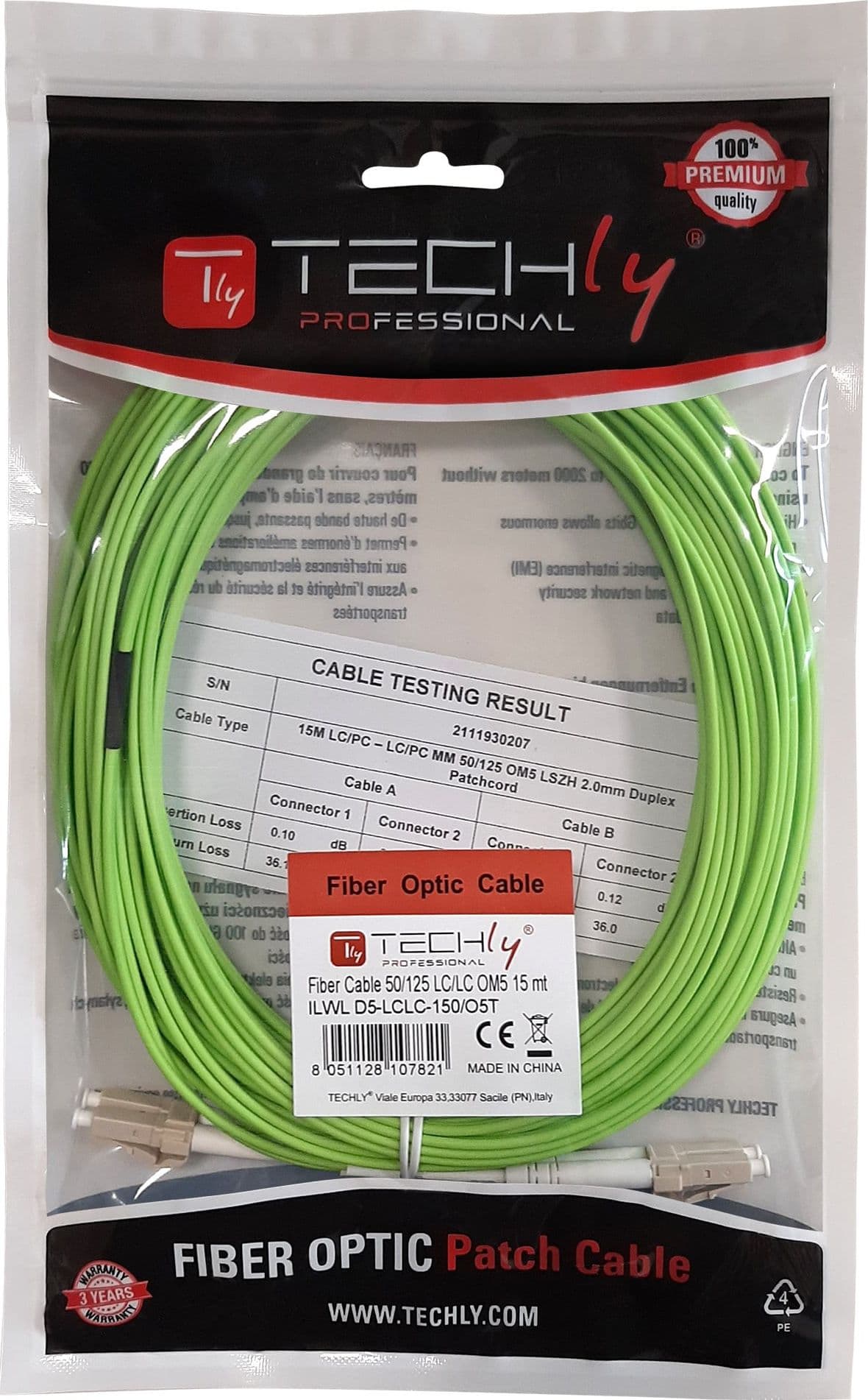 Cavo Fibra Ottica Multimodale OM5 LC/LC 50/125 1 m - 11