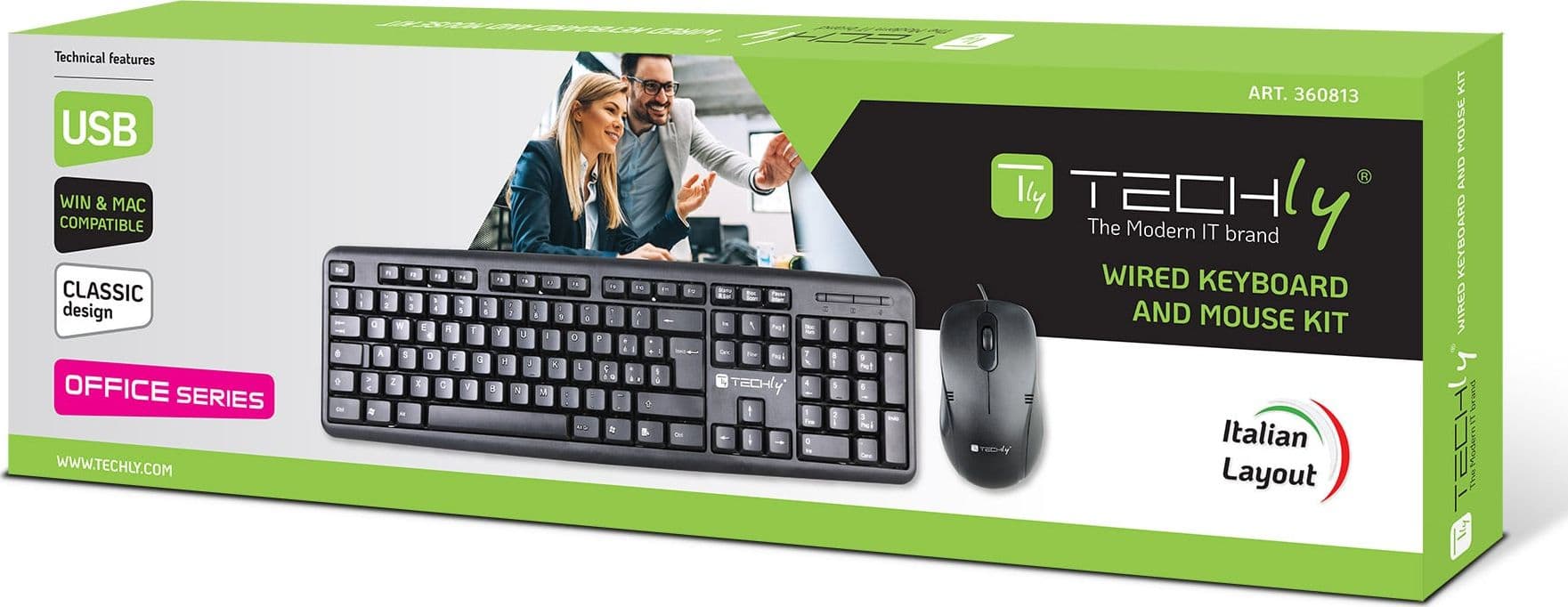 Kit Tastiera e Mouse USB Nero - 12