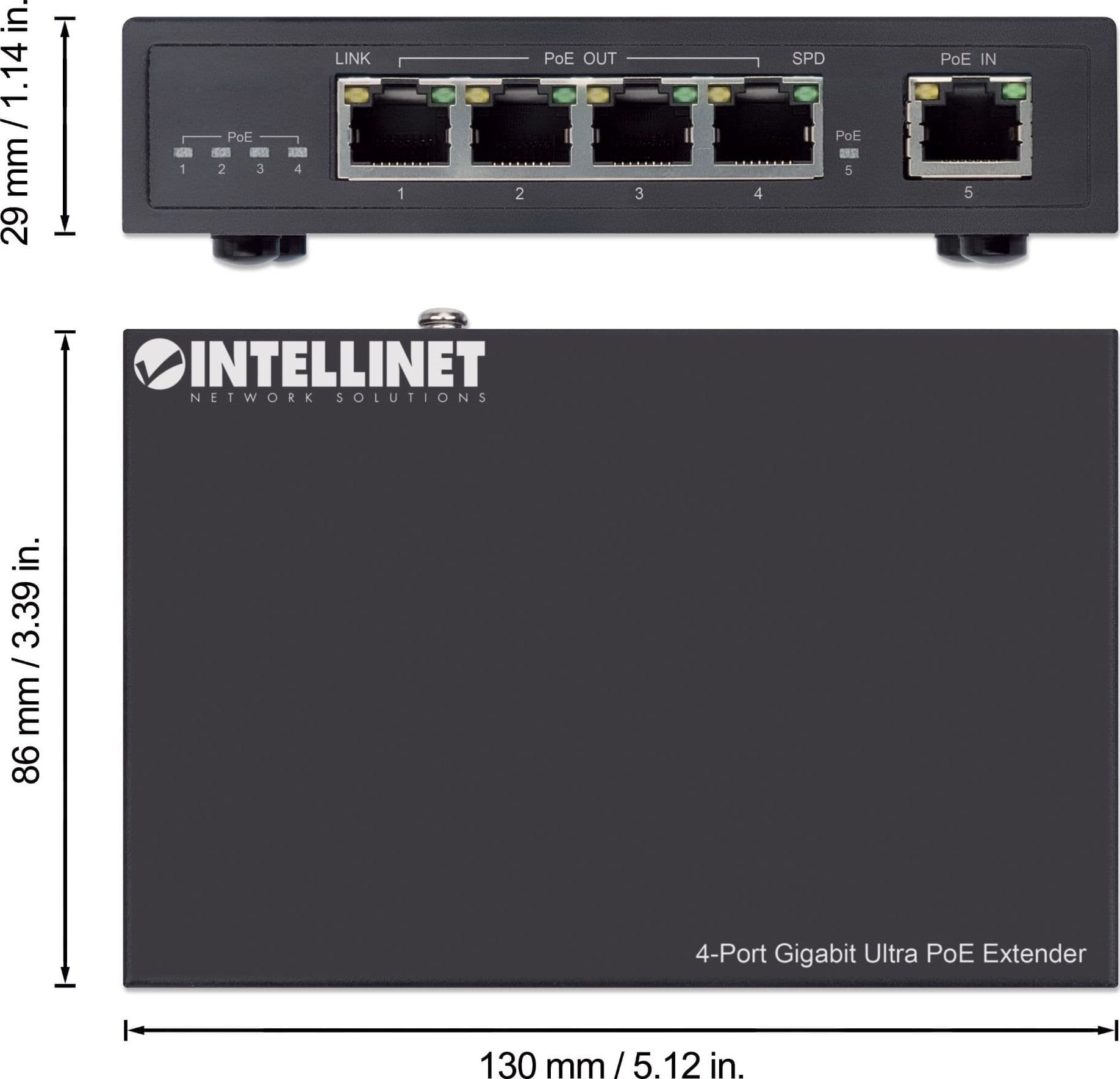 Ultra PoE Extender Gigabit 4 porte - 12