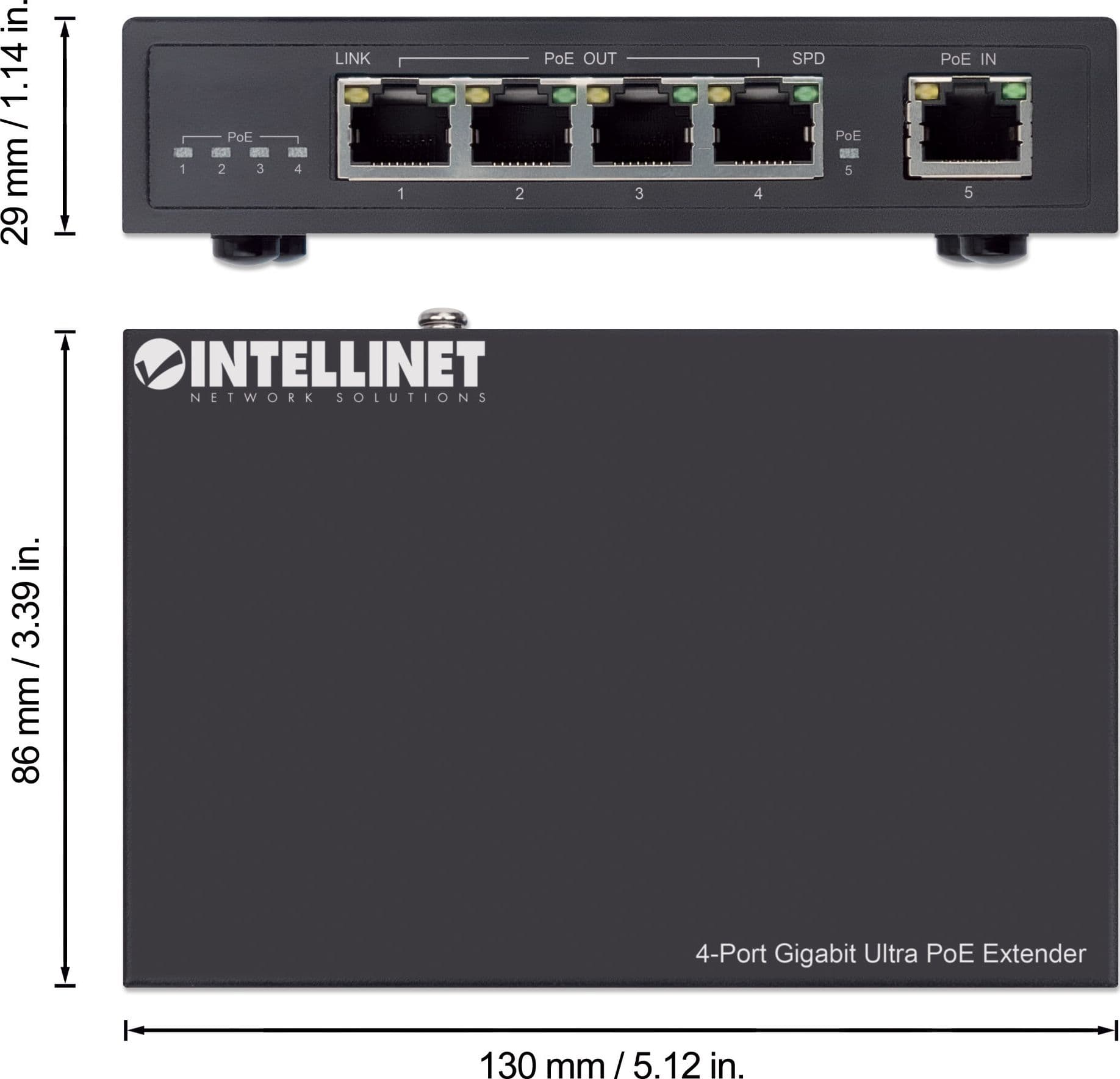 Ultra PoE Extender Gigabit 4 porte - 9