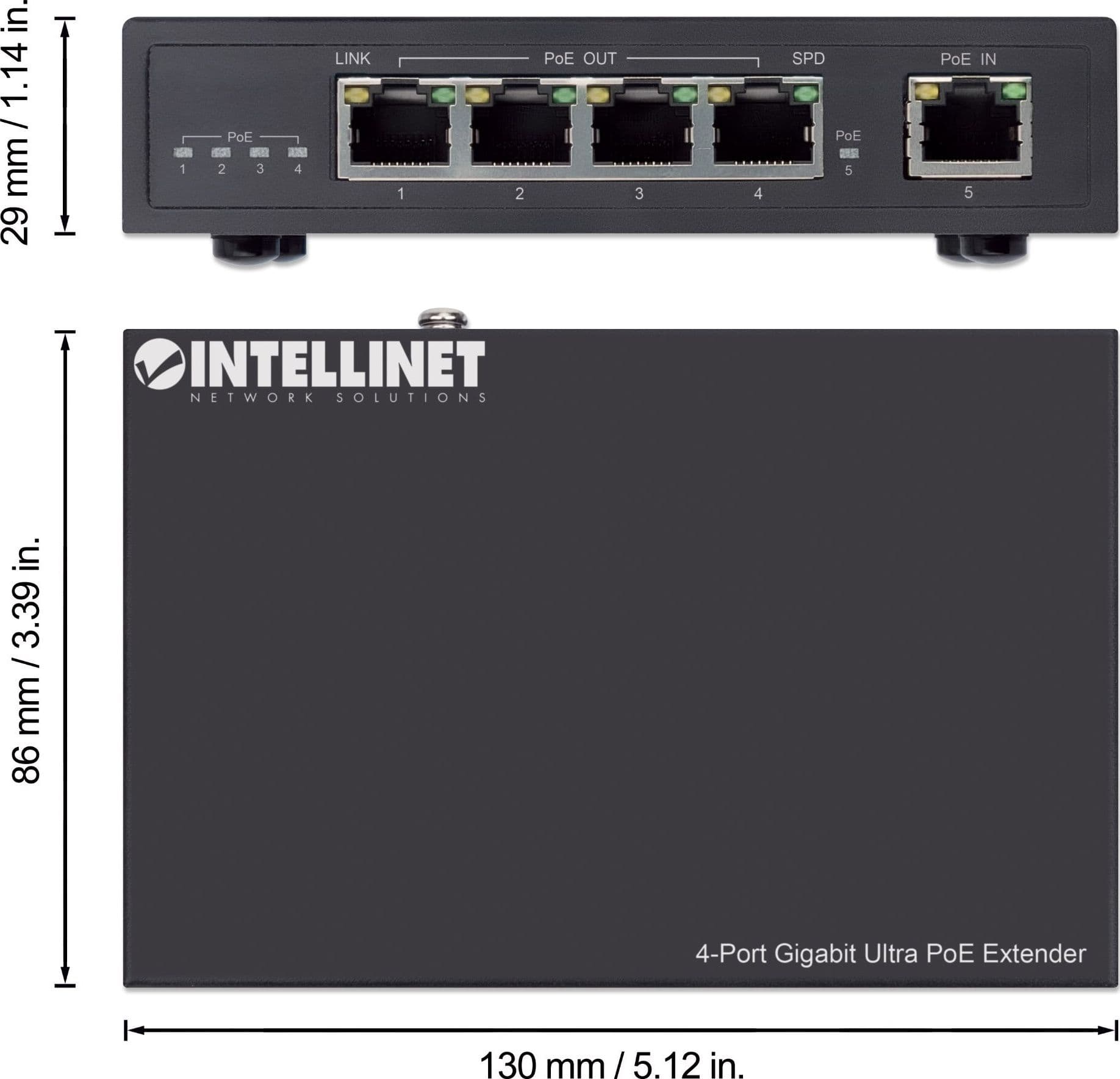 Ultra PoE Extender Gigabit 4 porte - 10