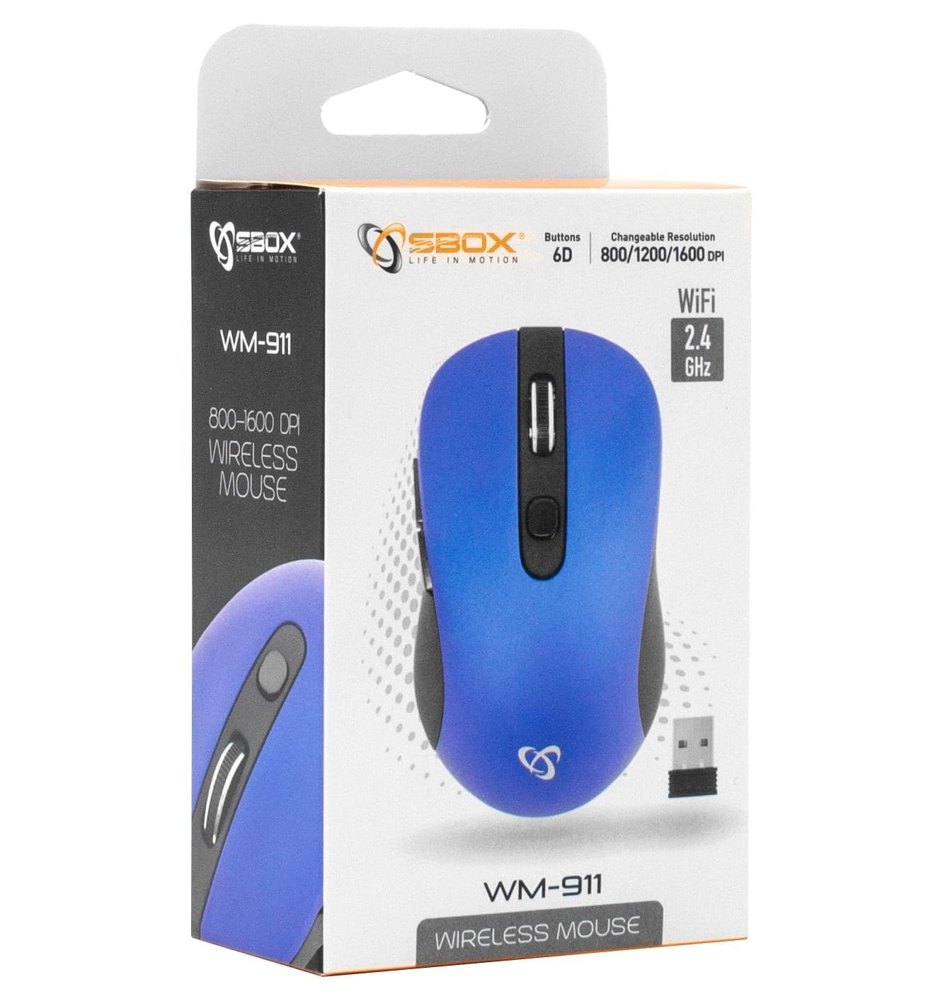 Mouse Ottico Wireless 1600 Dpi Blu, WM-911 - 8