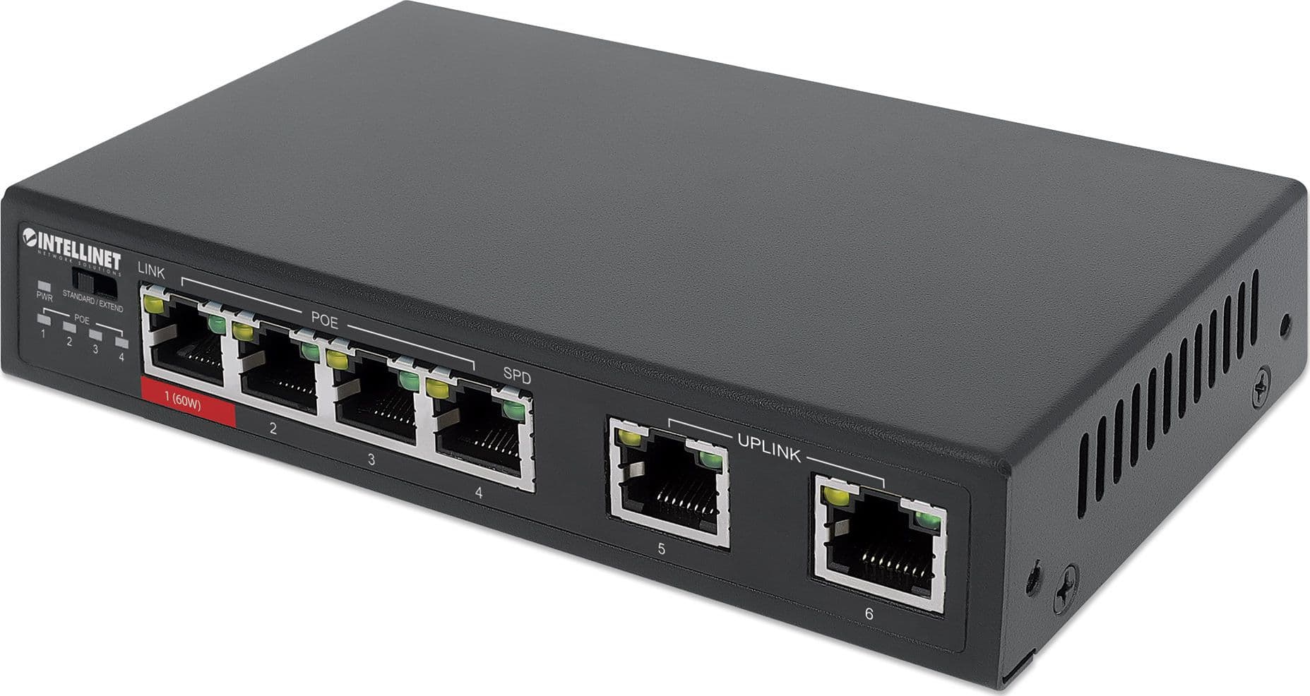 Fast Ethernet Switch a 6 porte con 4 porte PoE (1 x High-Power PoE) - 9
