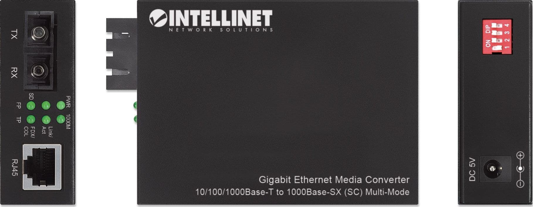 Gigabit Ethernet Media Converter Fibra SC Multimodale - 10