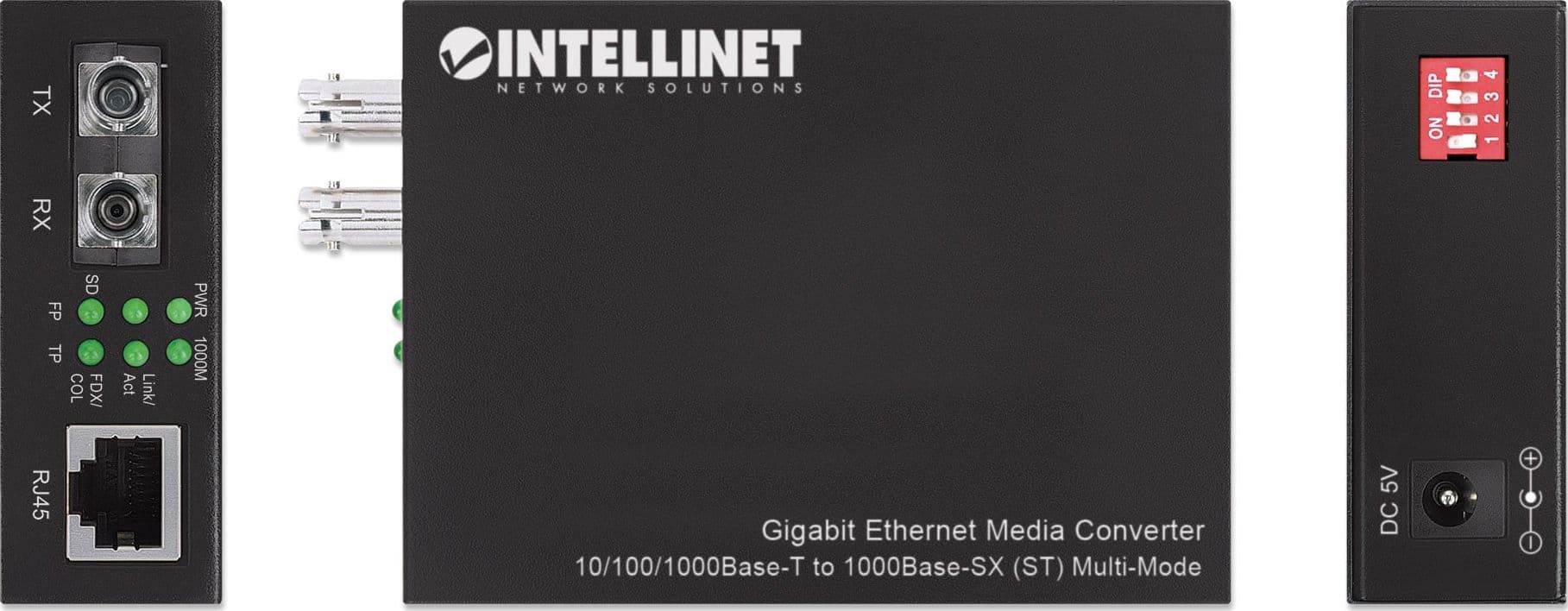 Media Converter Gigabit Ethernet Fibra ST Multimodale - 16