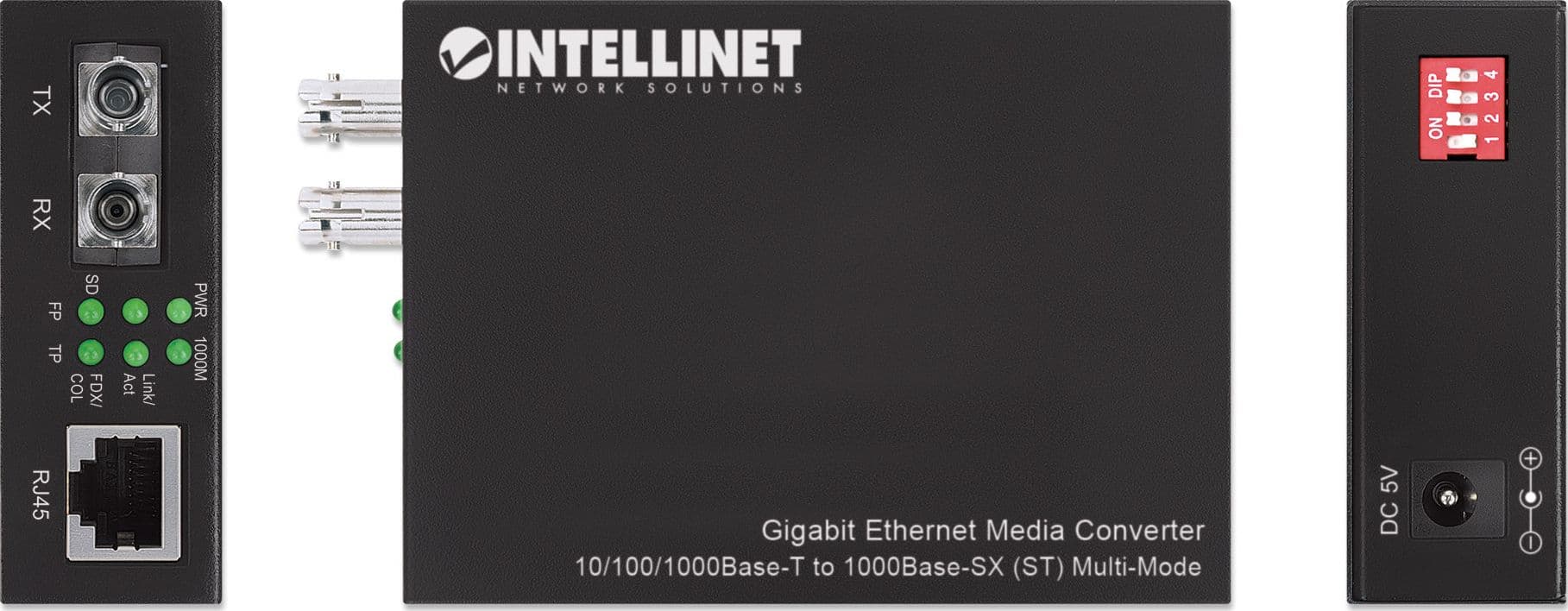 Media Converter Gigabit Ethernet Fibra ST Multimodale - 10