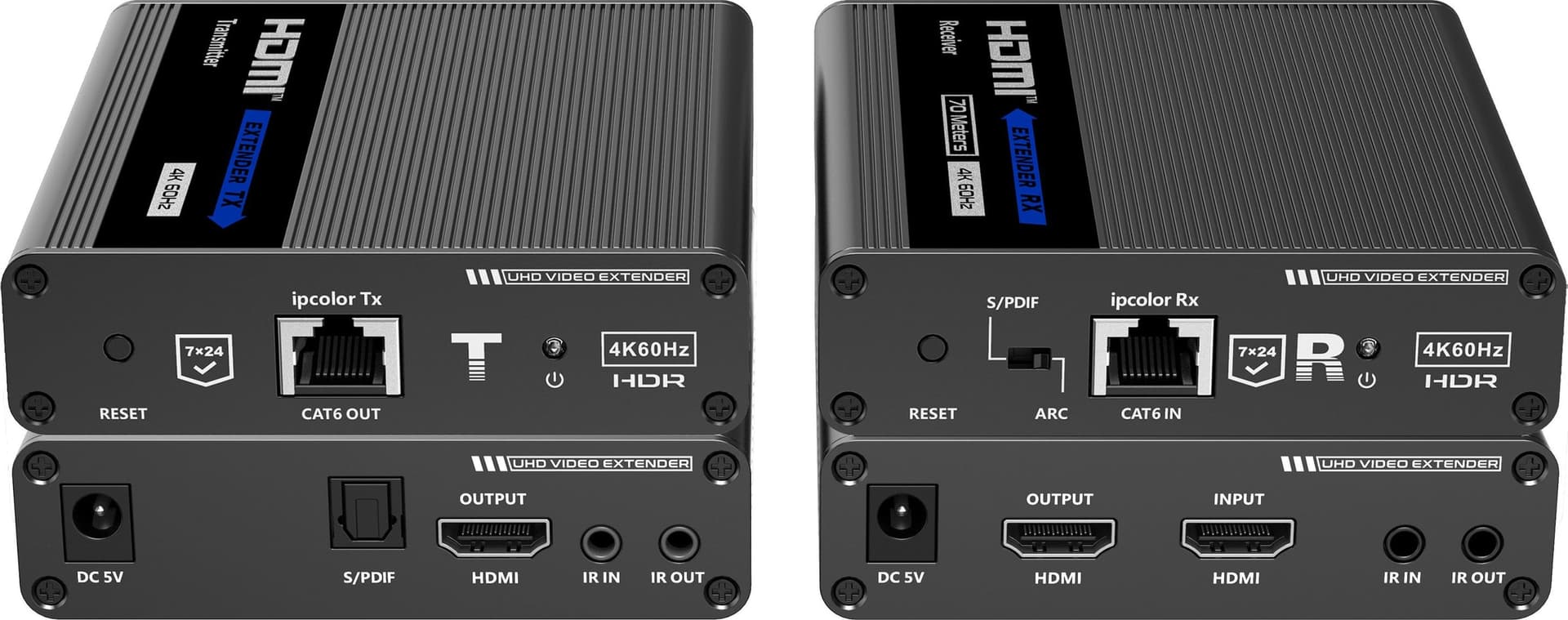 Amplificatore Extender HDMI 4K fino a 70m su Cavo Cat.6/6A/7 punto-punto - 10