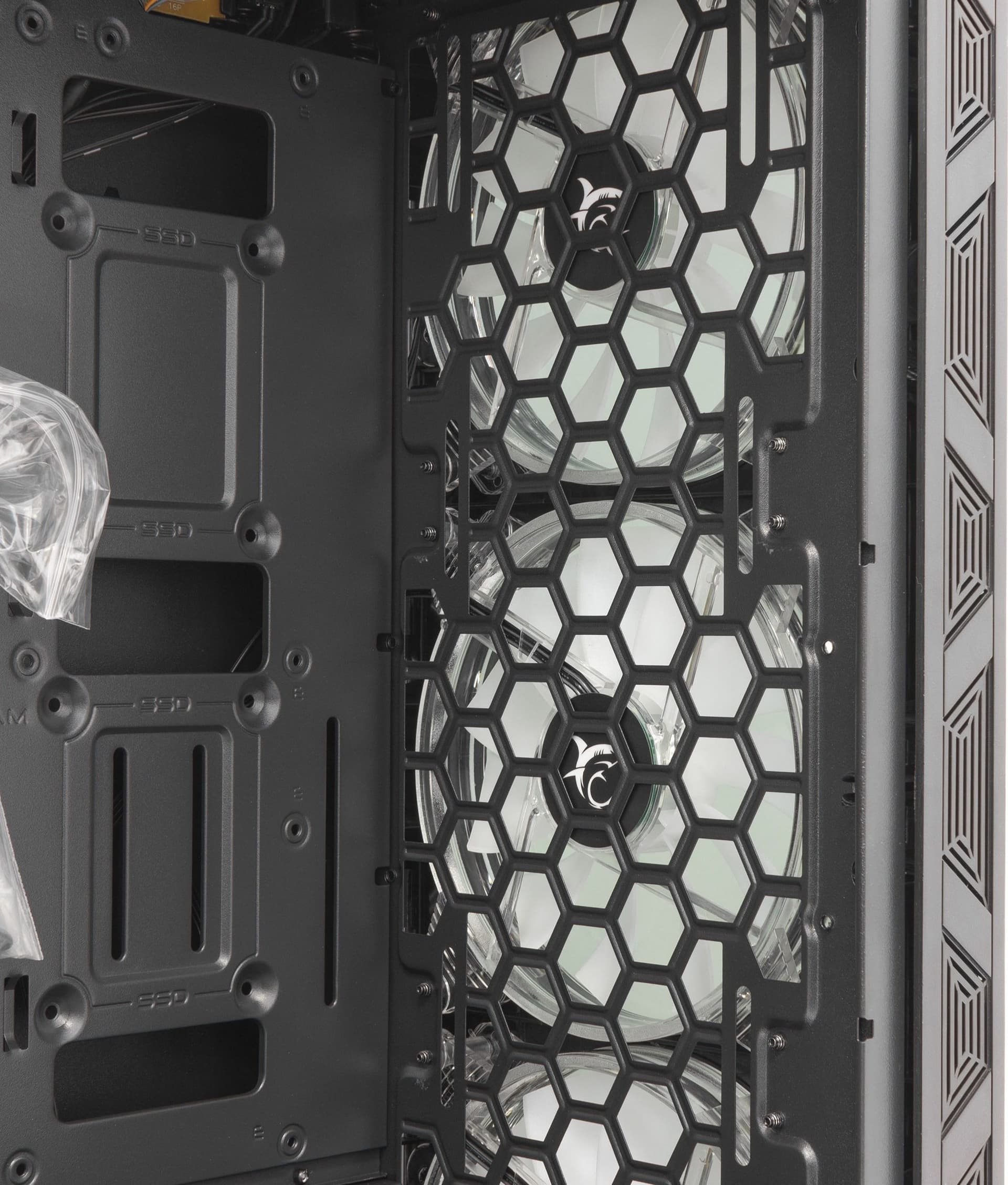 Case PC Chassis ATX Mid Tower con 3 Ventole 14cm e 1 Ventola 12cm Nero - 11