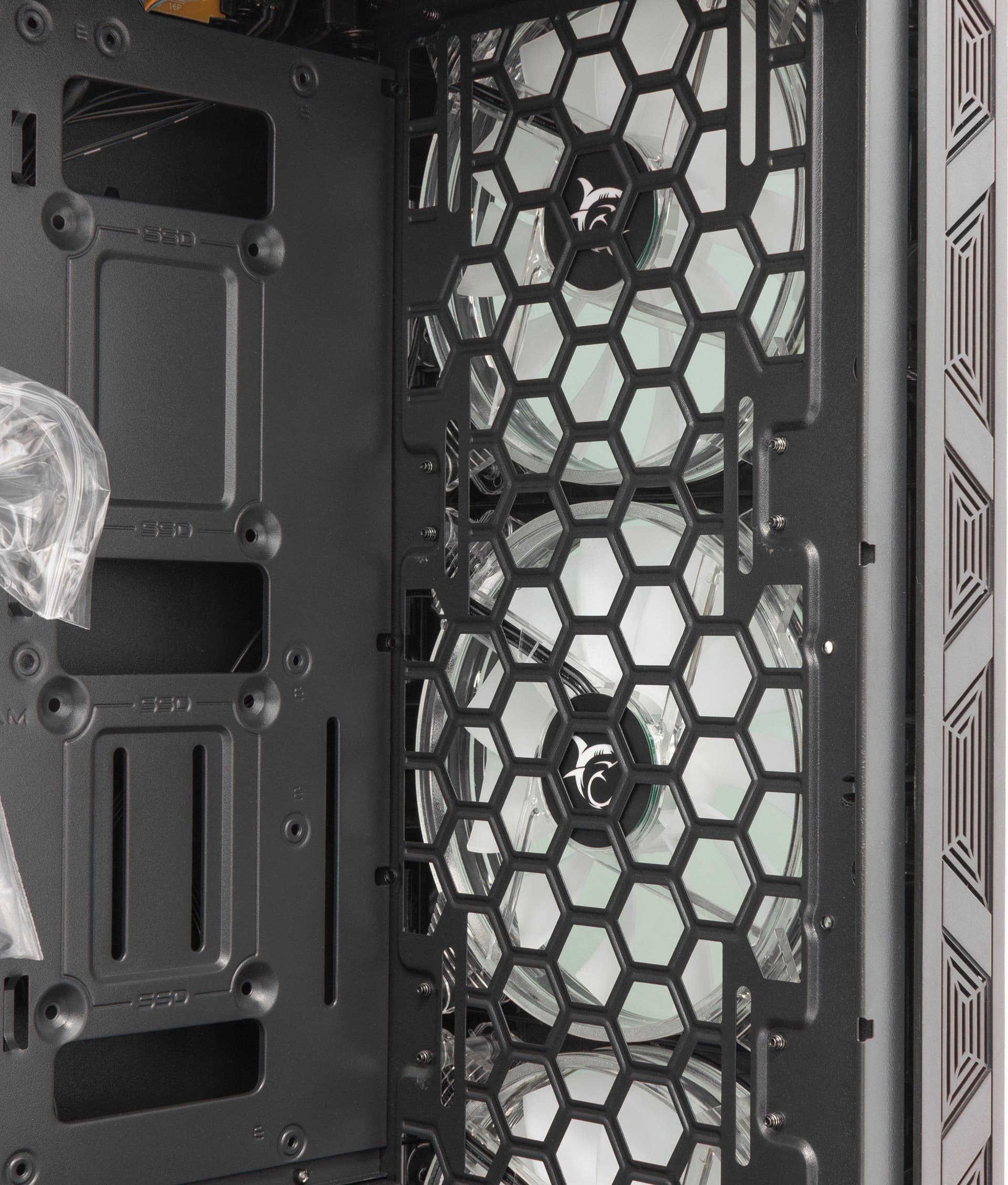 Case PC Chassis ATX Mid Tower con 3 Ventole 14cm e 1 Ventola 12cm Nero - 12