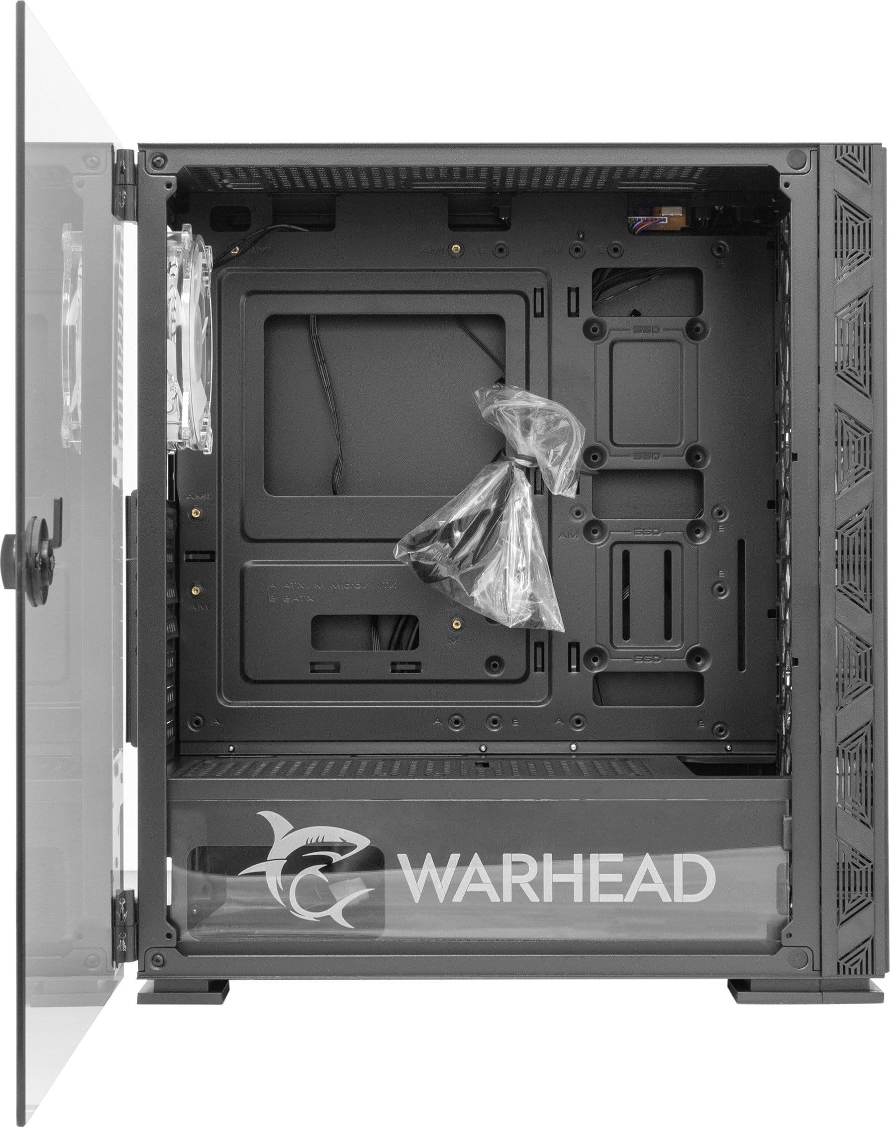 Case PC Chassis ATX Mid Tower con 3 Ventole 14cm e 1 Ventola 12cm Nero - 3