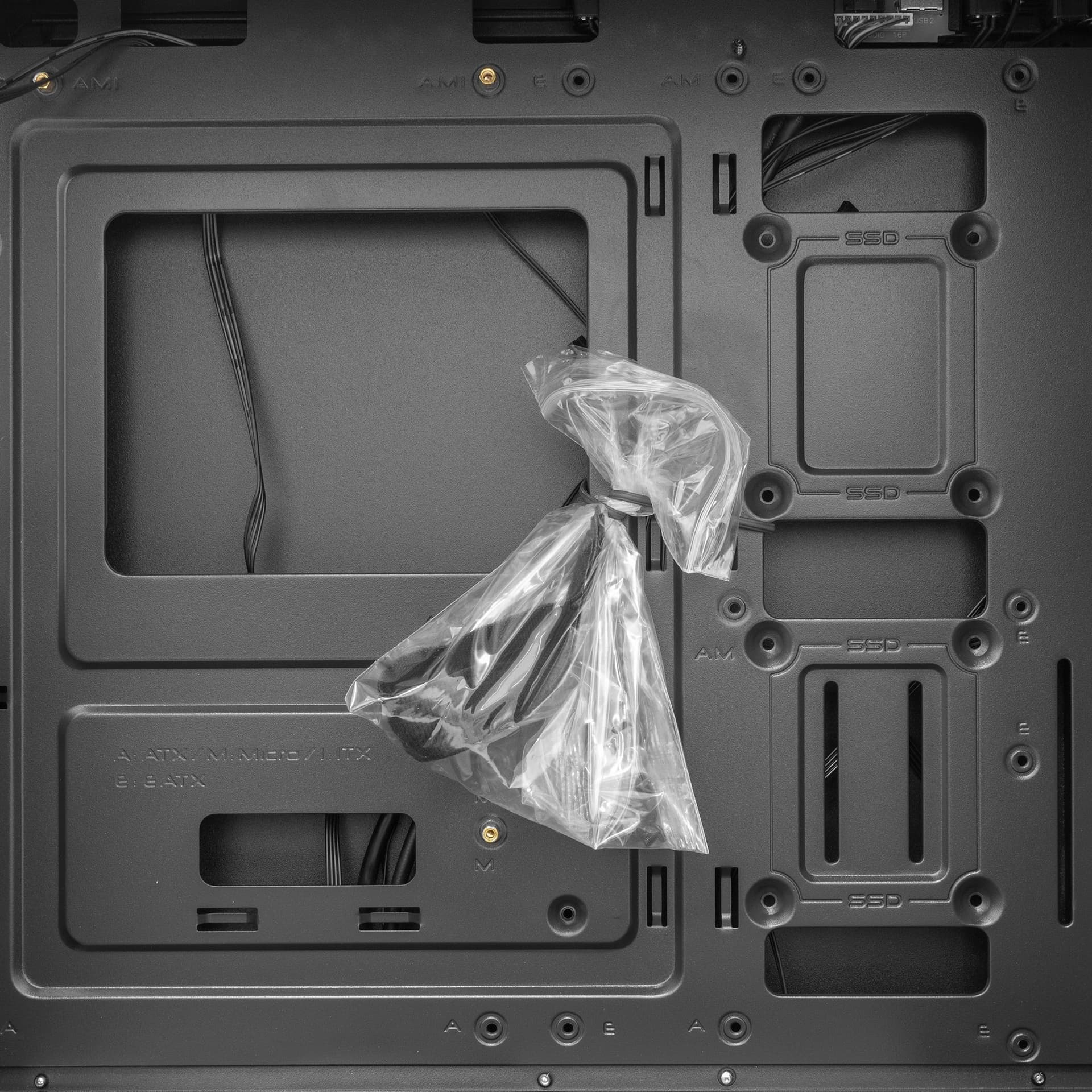 Case PC Chassis ATX Mid Tower con 3 Ventole 14cm e 1 Ventola 12cm Nero - 4