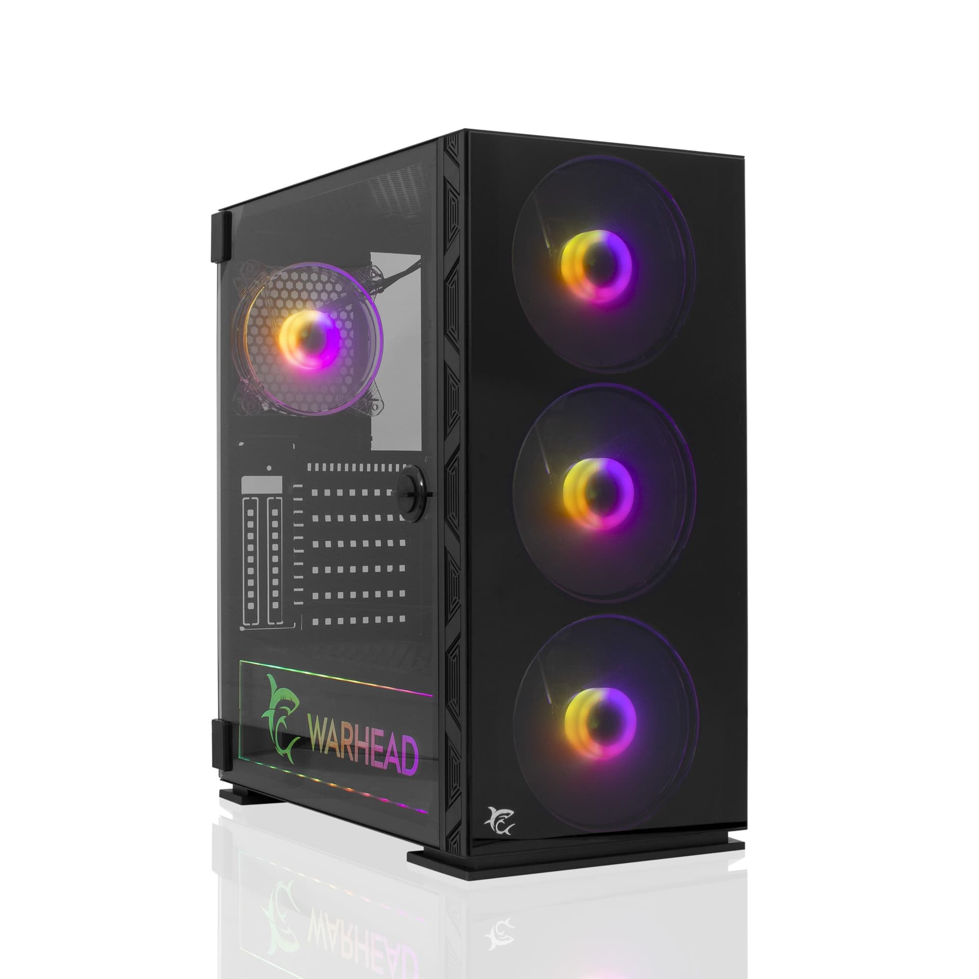 Case PC Chassis ATX Mid Tower con 3 Ventole 14cm e 1 Ventola 12cm Nero - 6