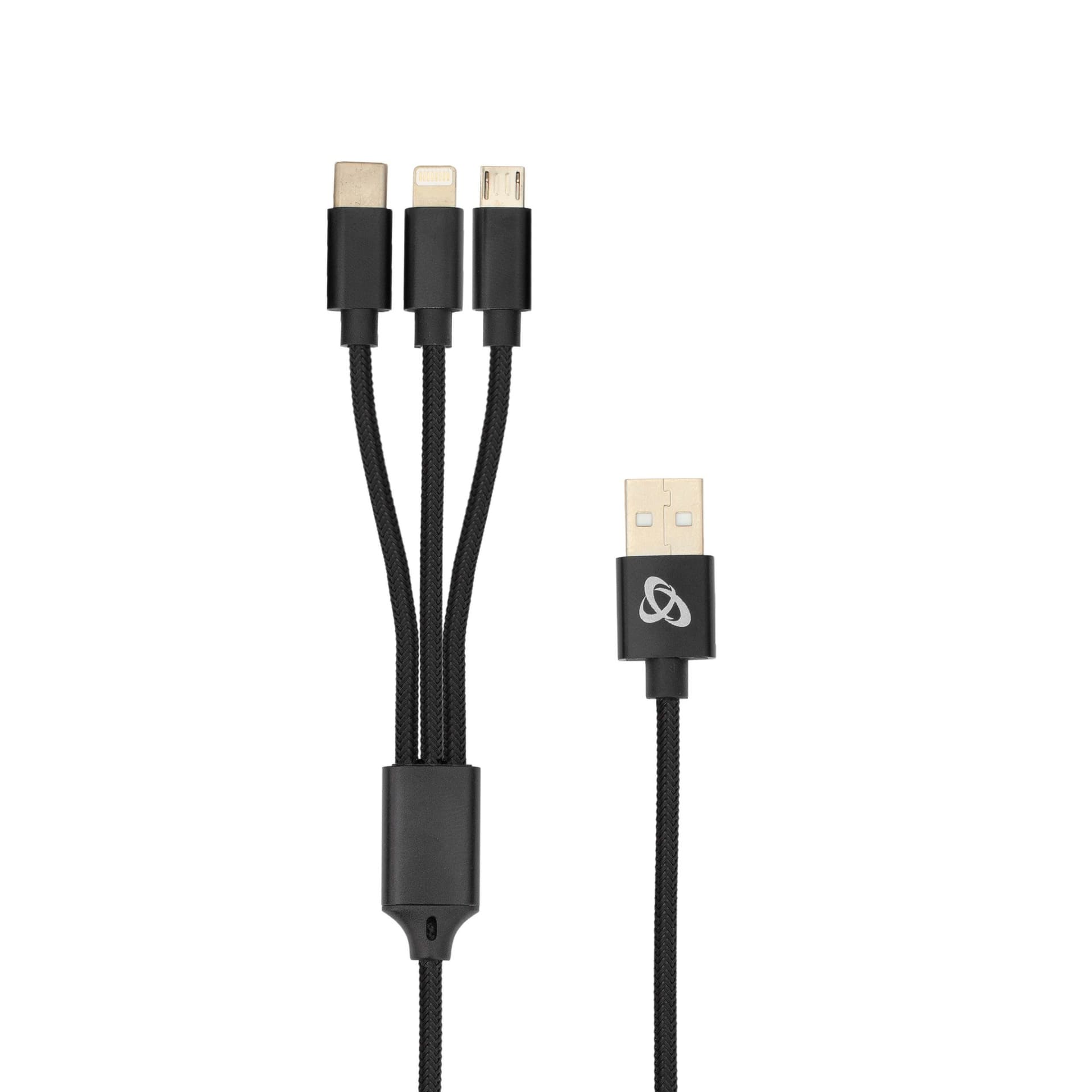 Multi Cavo di Ricarica da USB tipo A a USB-C&trade MicroUSB e 8-pin 1m Nero - 2