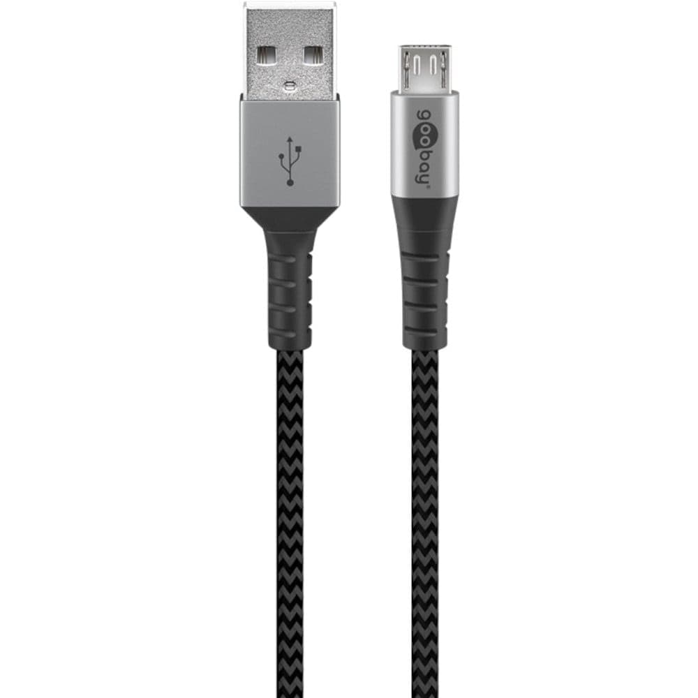Cavo Micro USB Guaina Intrecciata USB2.0 A M/MicroB M 1m Nero/Silver - 4