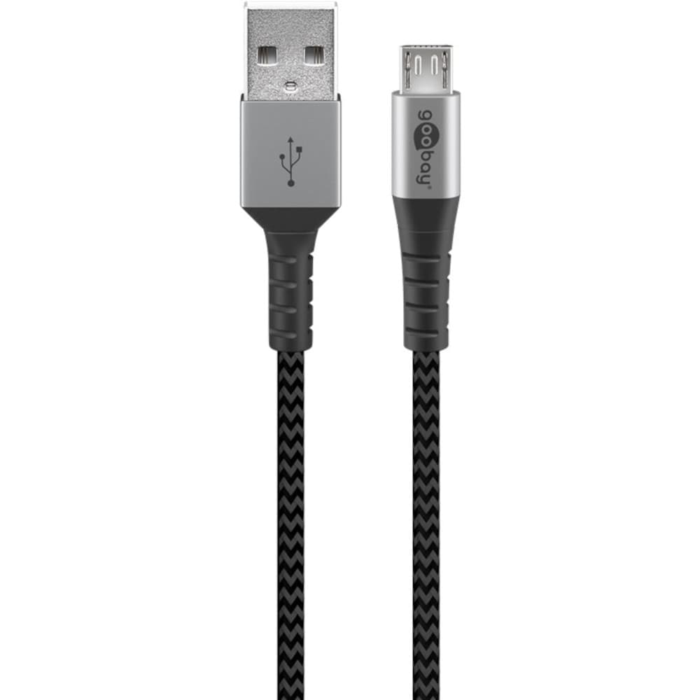 Cavo Micro USB Guaina Intrecciata USB2.0 A M/MicroB M 1m Nero/Silver - 7