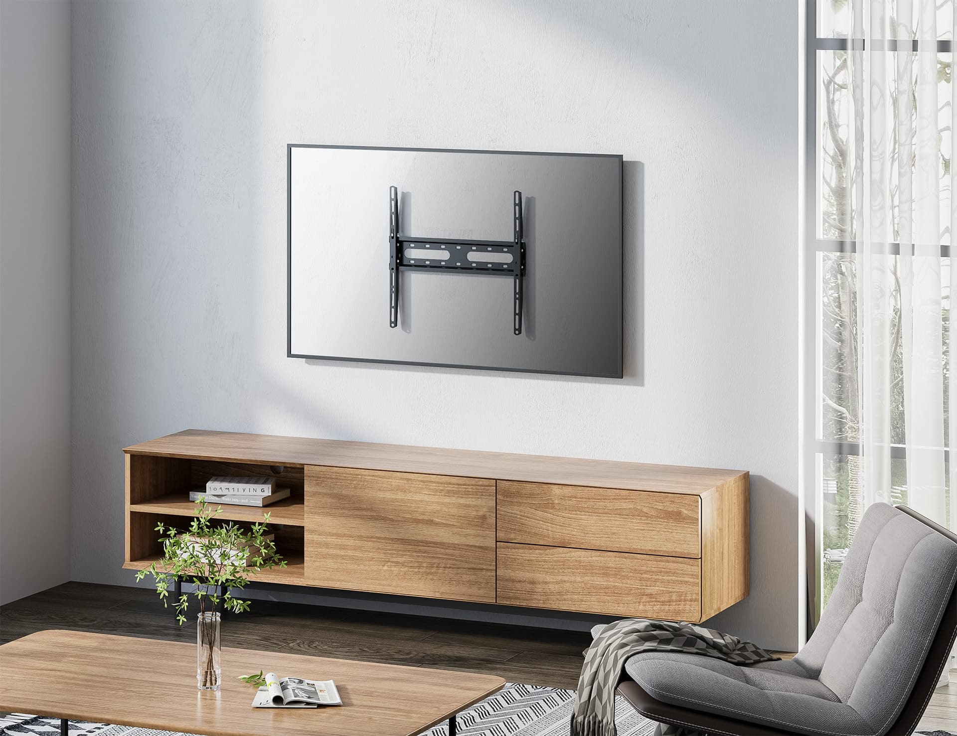 Staffa a Muro Fissa Low-Profile per TV 32-55'' - 6
