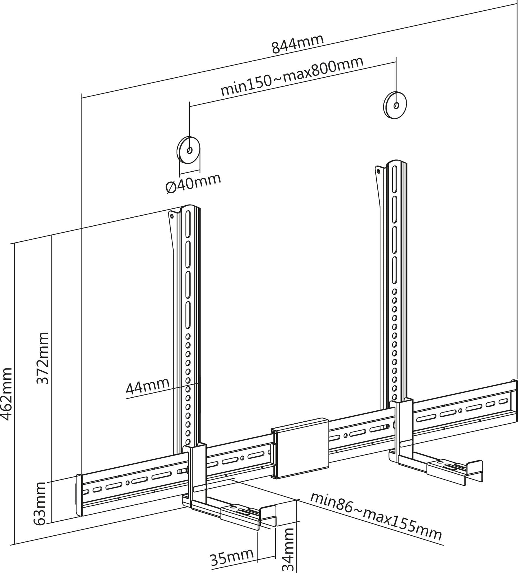 Supporto Universale per Soundbar da Muro Max VESA 800x400 - 15