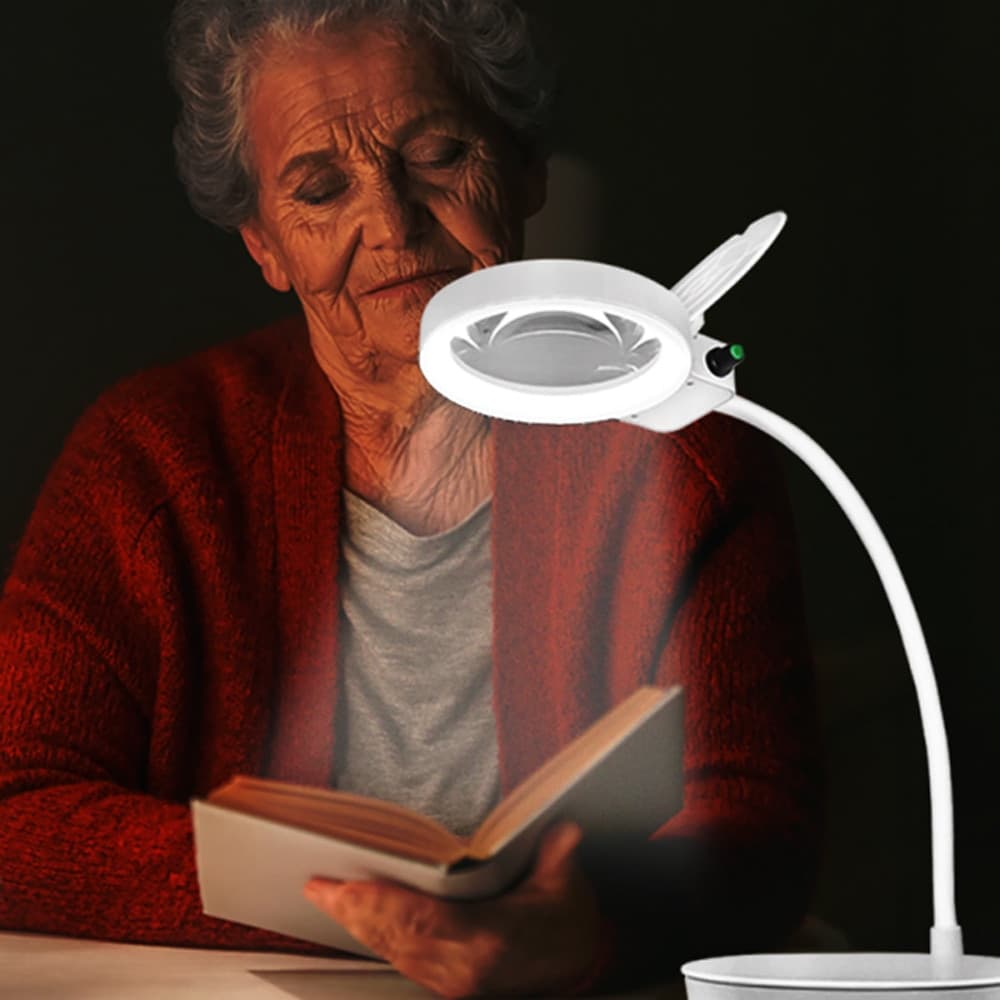 Lampada LED da Tavolo con Lente d'ingrandimento a 8 e 36 Diottrie Dimmerabile - 9