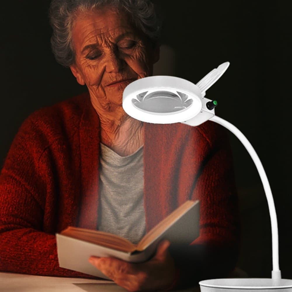 Lampada LED da Tavolo con Lente d'ingrandimento a 8 e 36 Diottrie Dimmerabile - 10