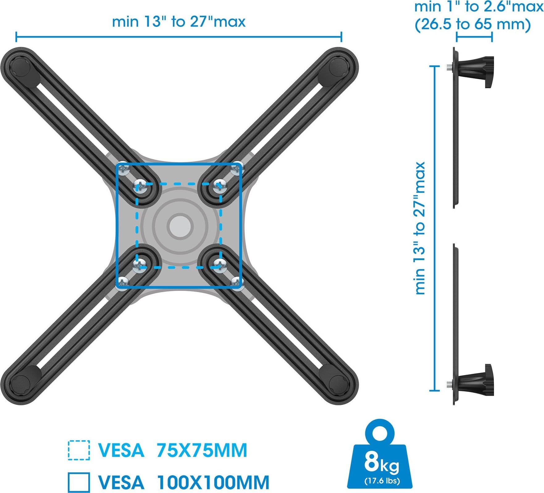 Kit Adattatore di Montaggio Non VESA per Monitor 13-27'' - 4