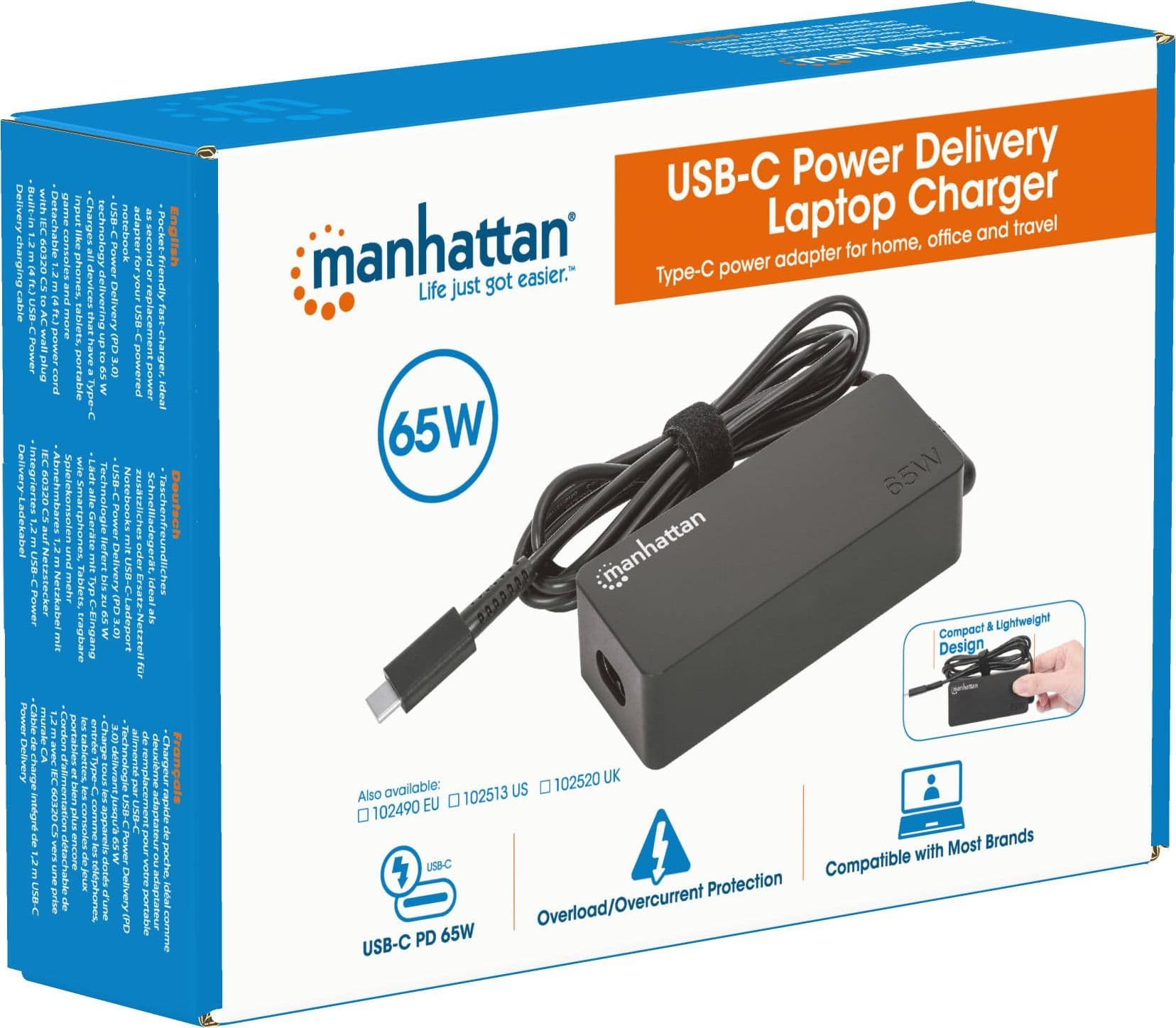 Caricatore USB-C&trade Power Delivery per laptop 65W