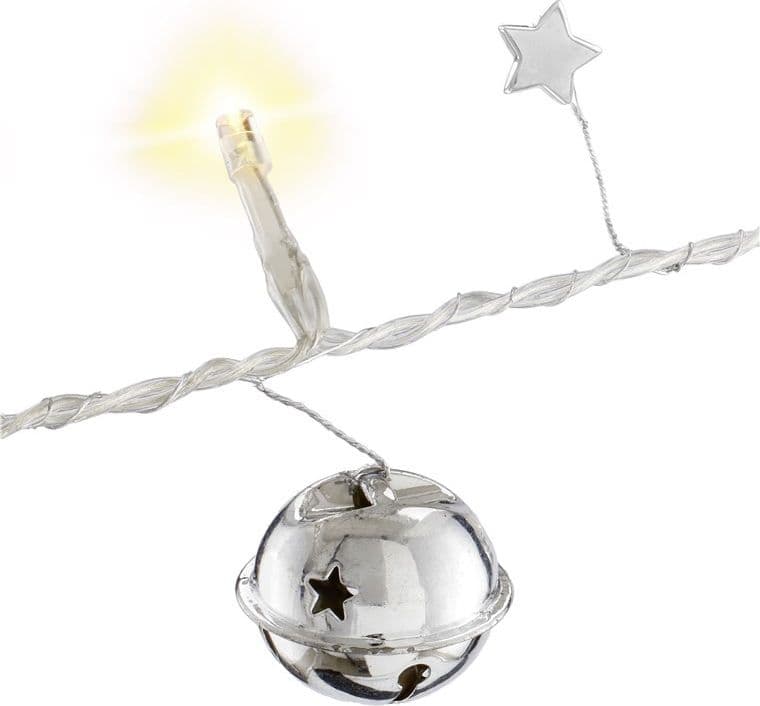 Stringa 10 LED Campanello IP20 Bianco Caldo a Batteria con Timer - 6