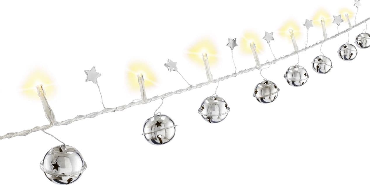 Stringa 10 LED Campanello IP20 Bianco Caldo a Batteria con Timer - 7