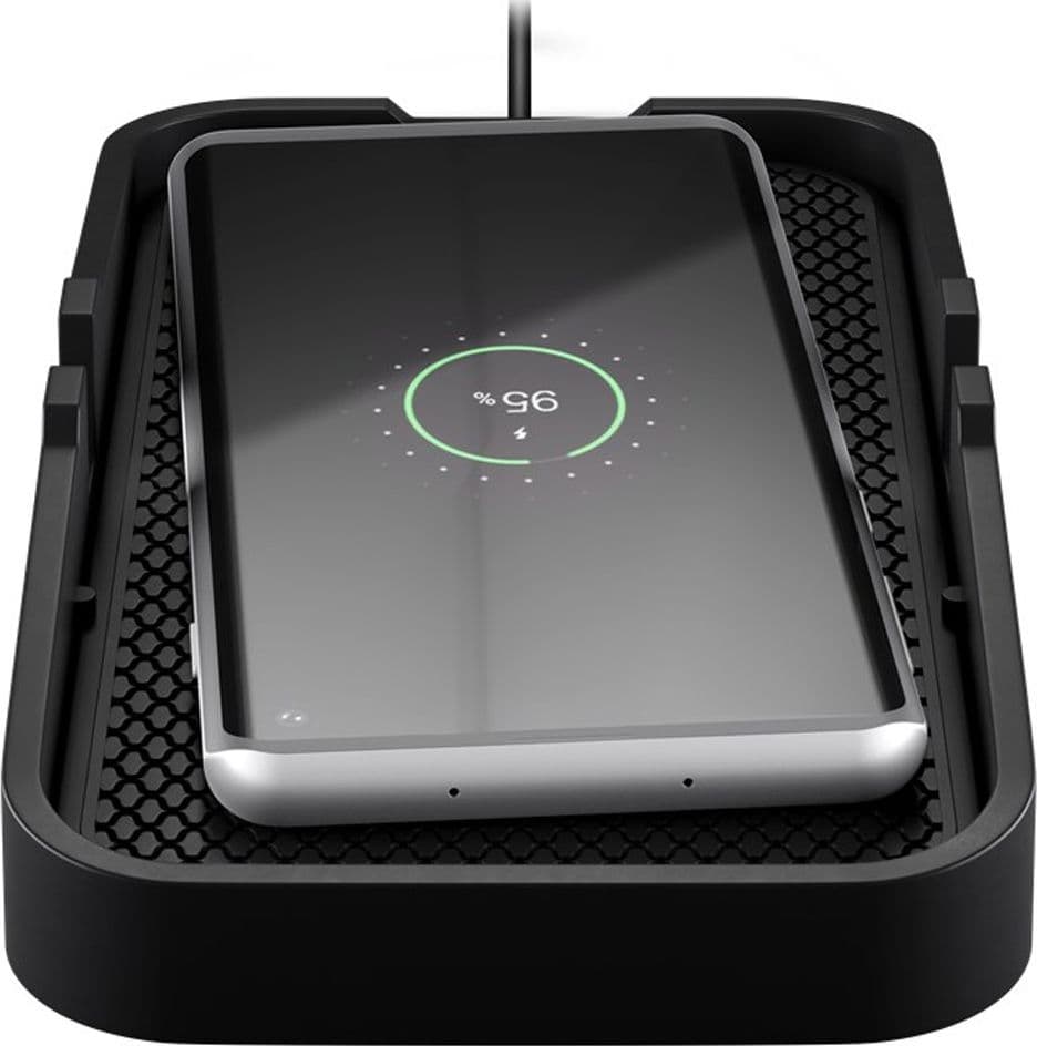 Caricatore Smartphone Qi Wireless da Auto 15W Silicone Nero - 21