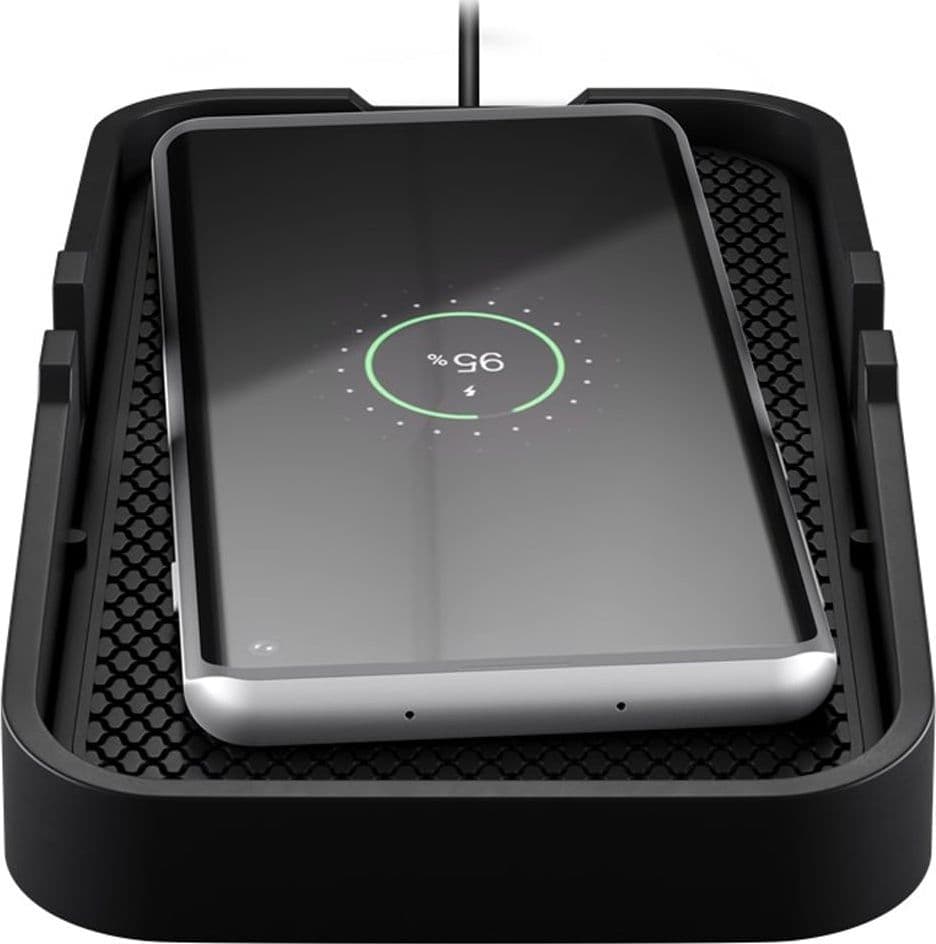 Caricatore Smartphone Qi Wireless da Auto 15W Silicone Nero - 23