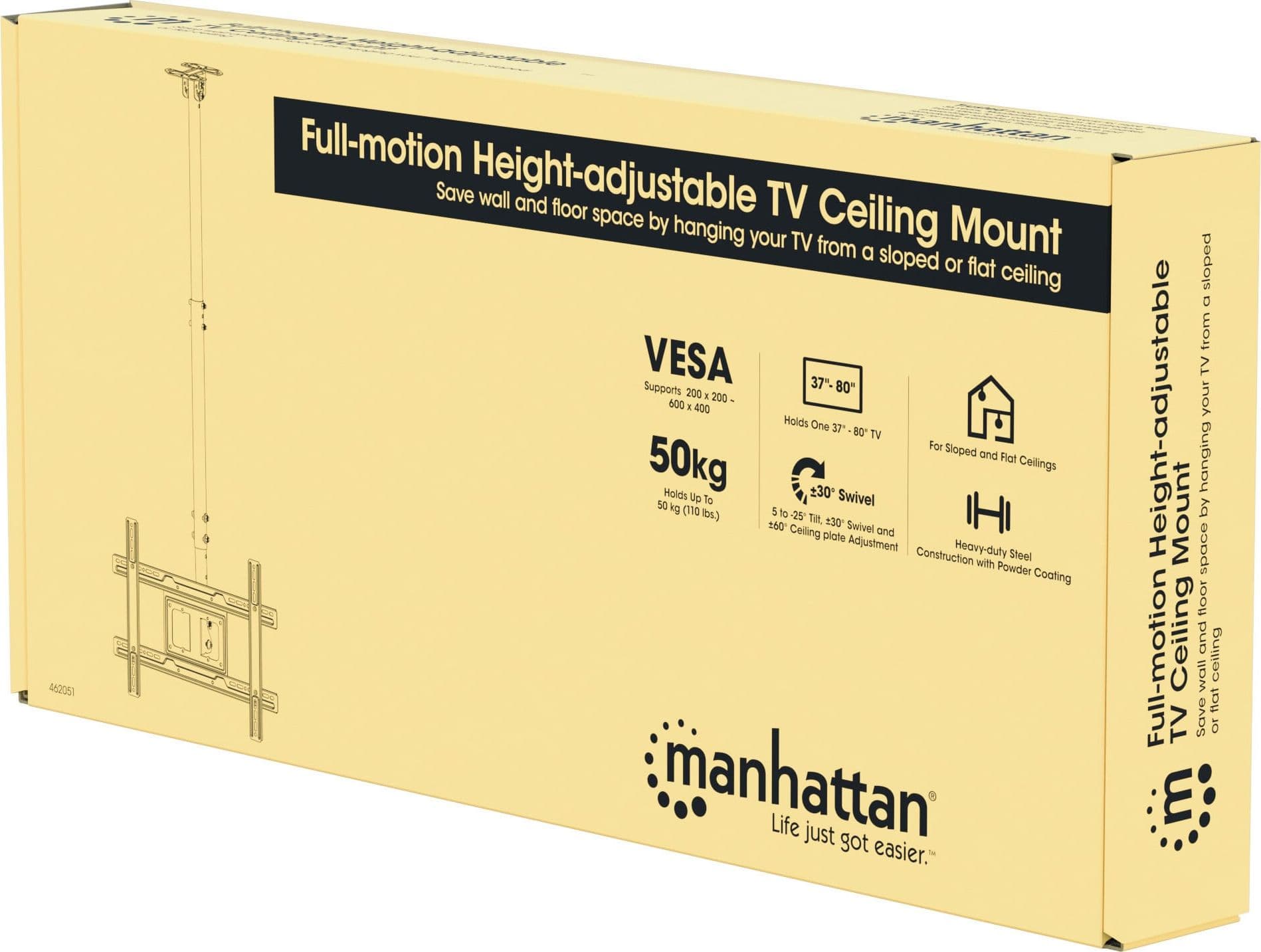 Supporto da Soffitto TV 37''-80'' Full-Motion Altezza Regolabile - 18