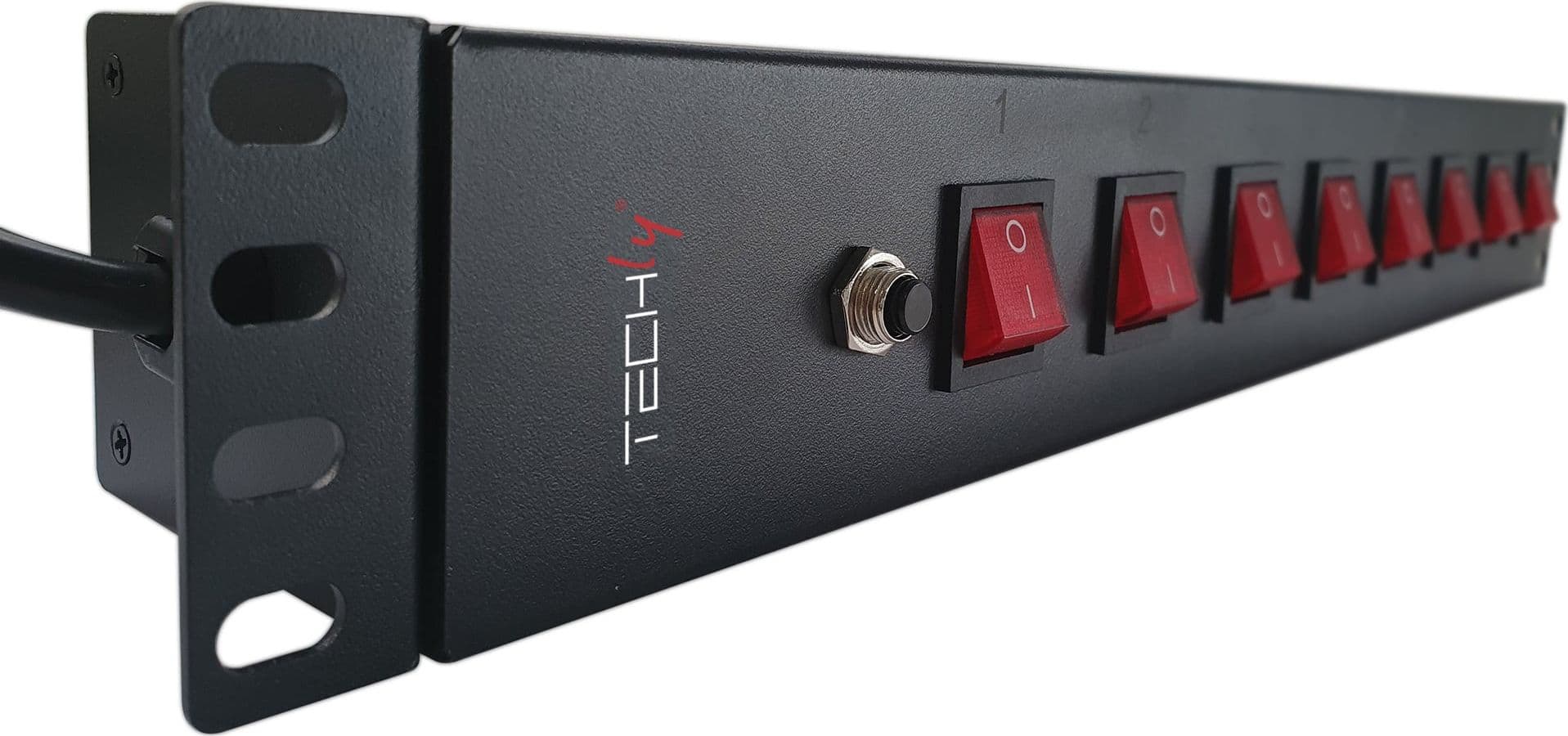 Multipresa a 8 Posti da Rack 19'' con 8 Interruttori Luminosi 1,5U - 12